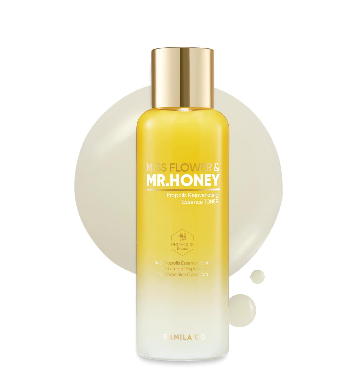 BANILA CO Miss Flower & Mr Honey Propolis Rejuvenating Essence Toner | Hydrating Toner with Propolis Extract & Royal Jelly | Hydrating Korean Skincare for Youthful Radiance (190ml / 6.42 fl oz) - Buy Online on GoSupps.com