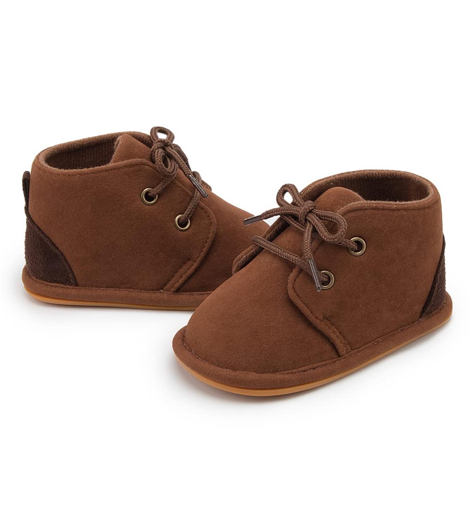 Sonsage Baby Booties Unisex Velvet Soft Anti-Skid Shoes 3-6 Months - Deep Brown - Buy Online on GoSupps.com