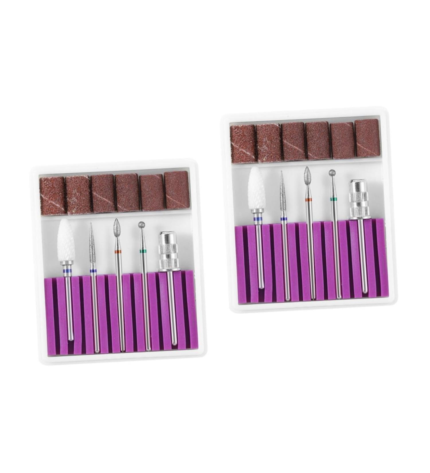 POPETPOP 2 Sets Nail Drill Bits Nail Tools Manicure Tools Natural Nails Pedicure Tools Nail Drill Tool Nail File Bits Faux Nails Artificial Nails Nail Drill Heads 5 Piece Set Alloy Purple 6.5x5.5cmx2pcs Purplex2pcs - Buy Online on GoSupps.com