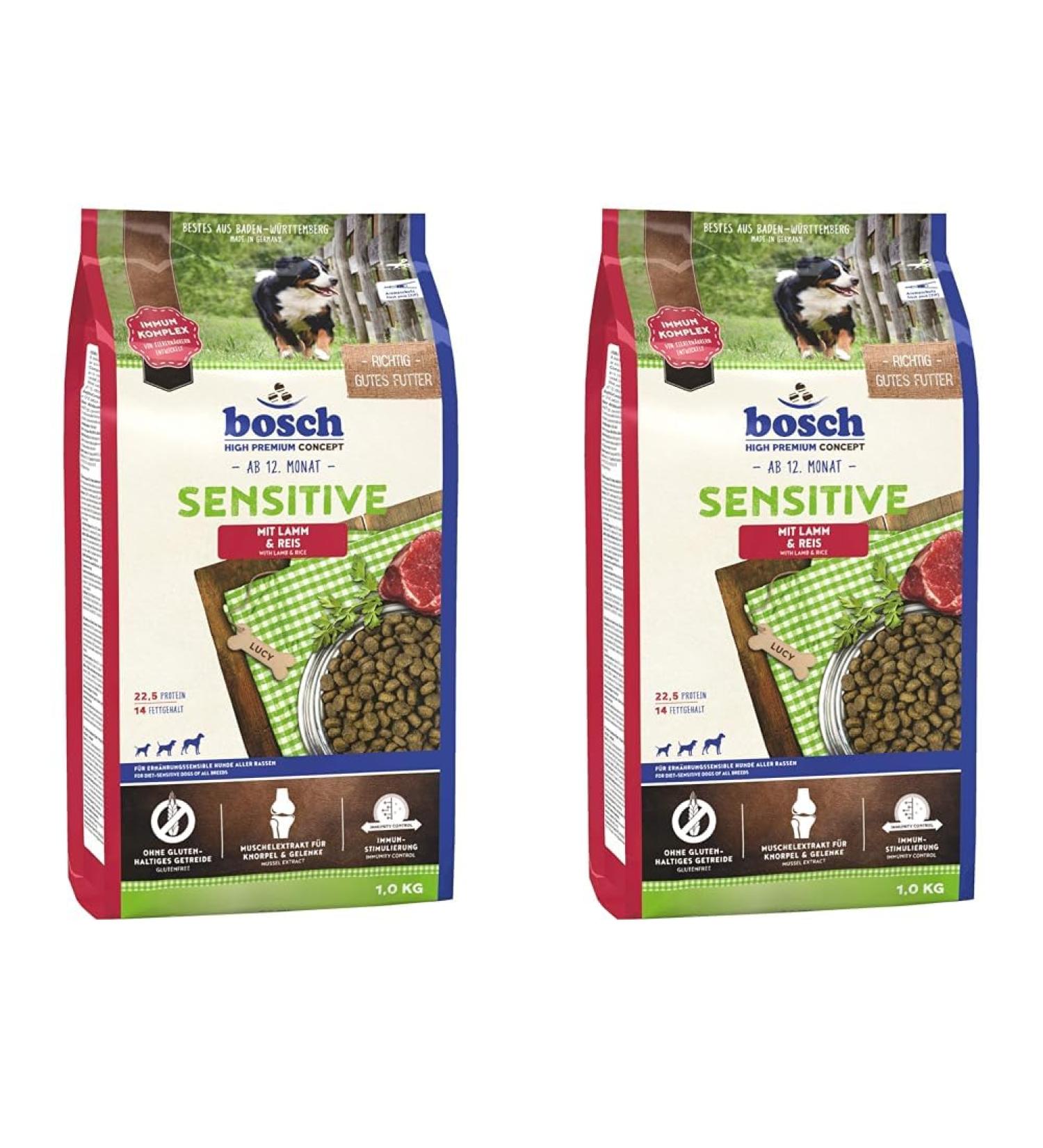 Buy Bosch HPC Sensitive Lamb & Rice Dog Food - 1kg (Pack of 2) | Nutritional Dry Food for All Breeds | International Shipping - Buy Online on GoSupps.com