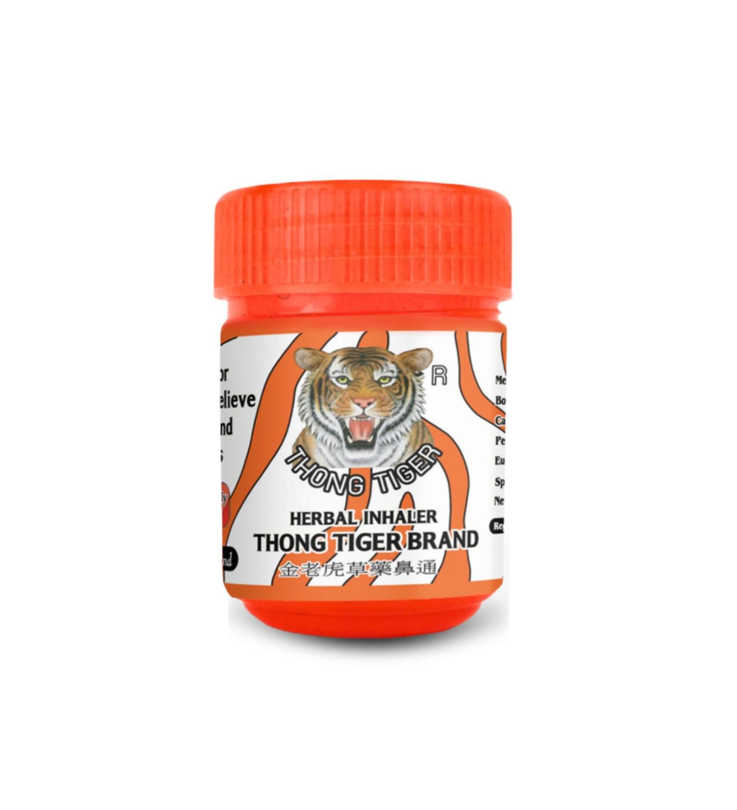Thong Tiger Herbal Inhaler Thai Nasal Inhaler with Menthol Peppermint Oil & Herbal Blend for Sinus Relief Clear Breathing & Aromatherapy Pocket-Sized Natural Remed (1) - Buy Online on GoSupps.com
