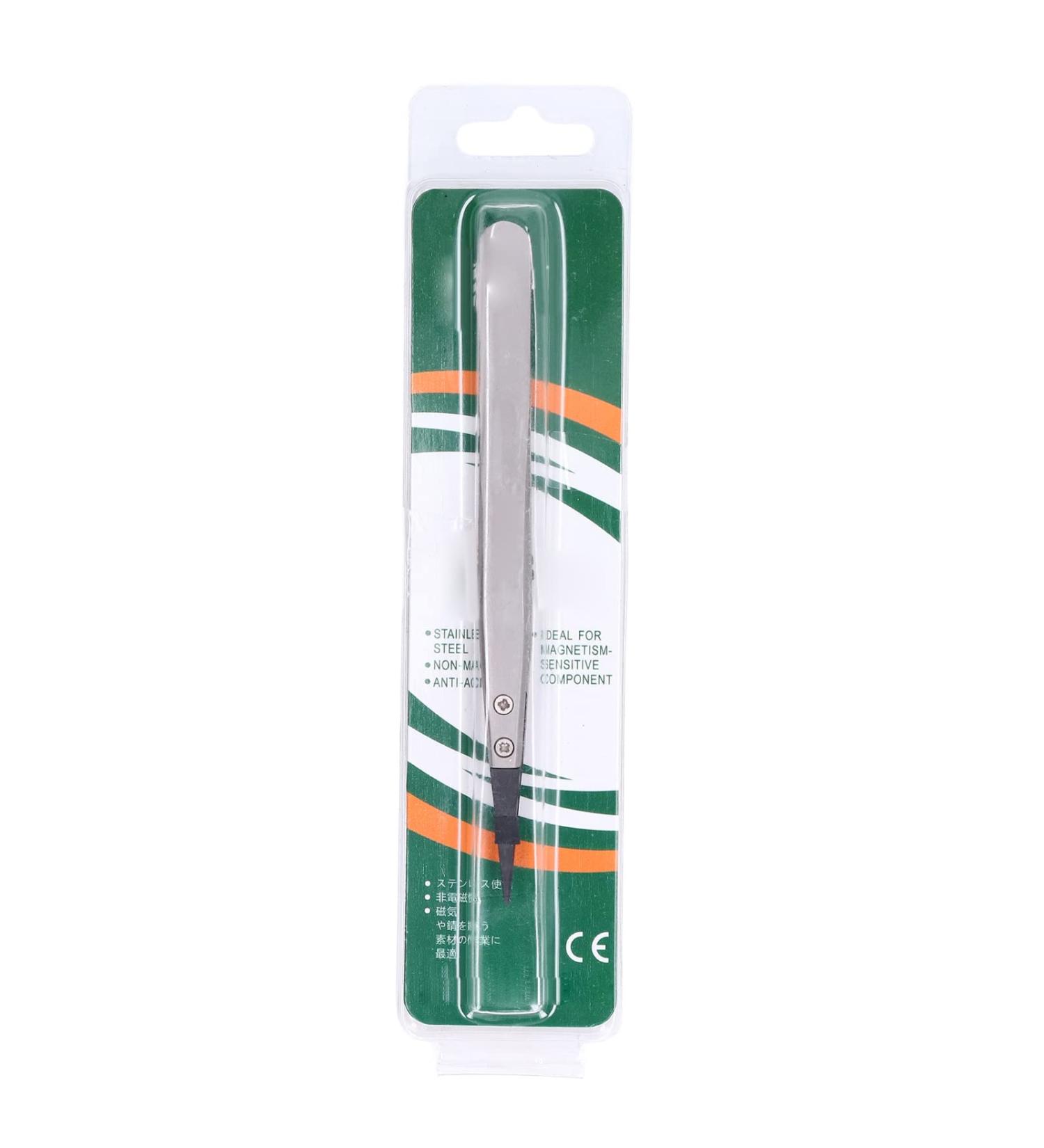 Point Tip Tweezers Anti Static Tweezers Black High Hardness Precise Carbon Fiber Plastic Tweezers for Electronics Jewelry Making Laboratory Work Repair - Buy Online on GoSupps.com