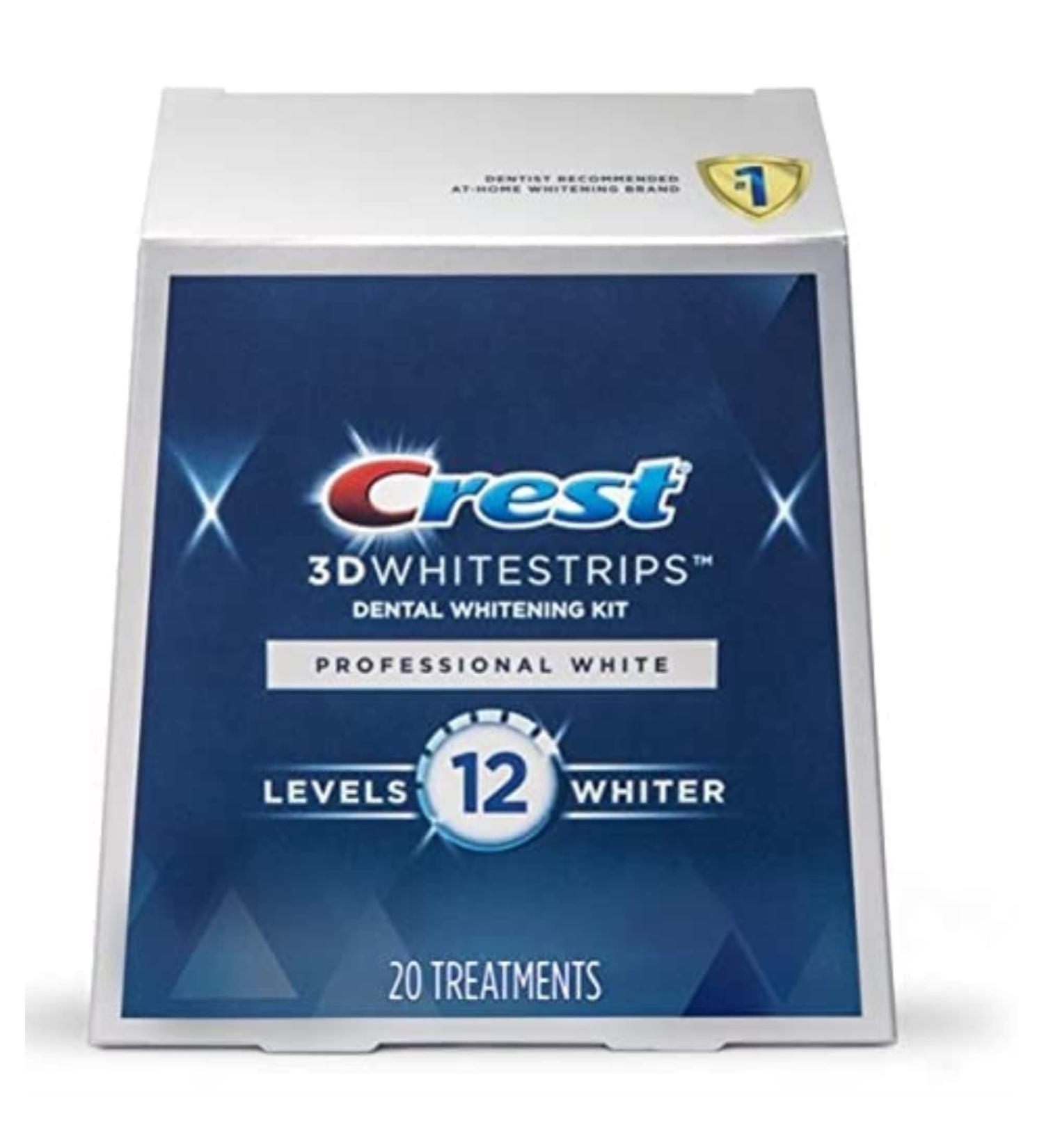 Crest 3D Whitestrips, Professional White, Teeth Whitening Strip Kit, 40 Strips (20 Count Pack)