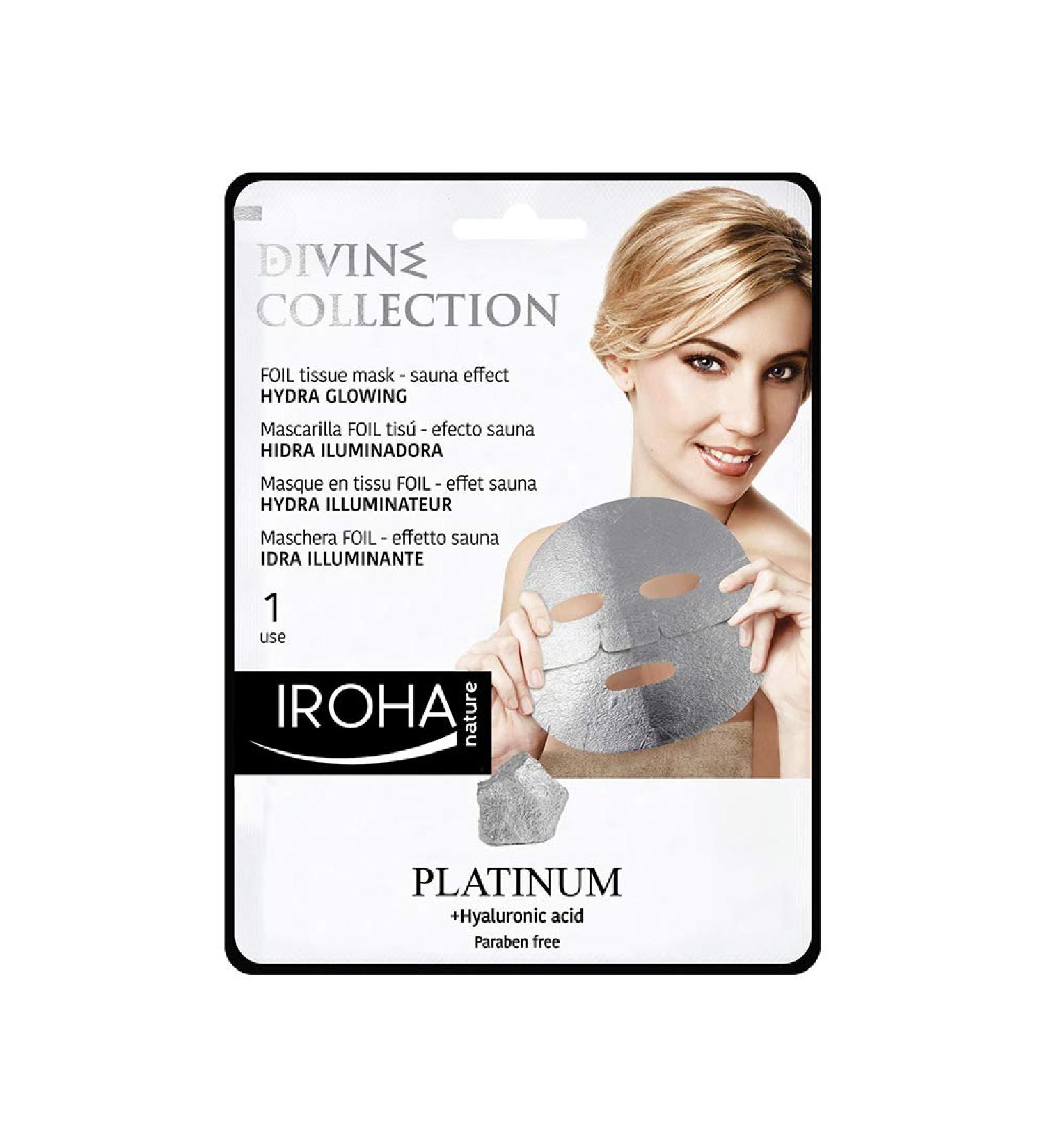 Iroha Divine Collection Hydra Glowing Face Mask - Platinum & Hyaluronic Acid for Radiant Skin - International Shipping Available - Buy Online on GoSupps.com