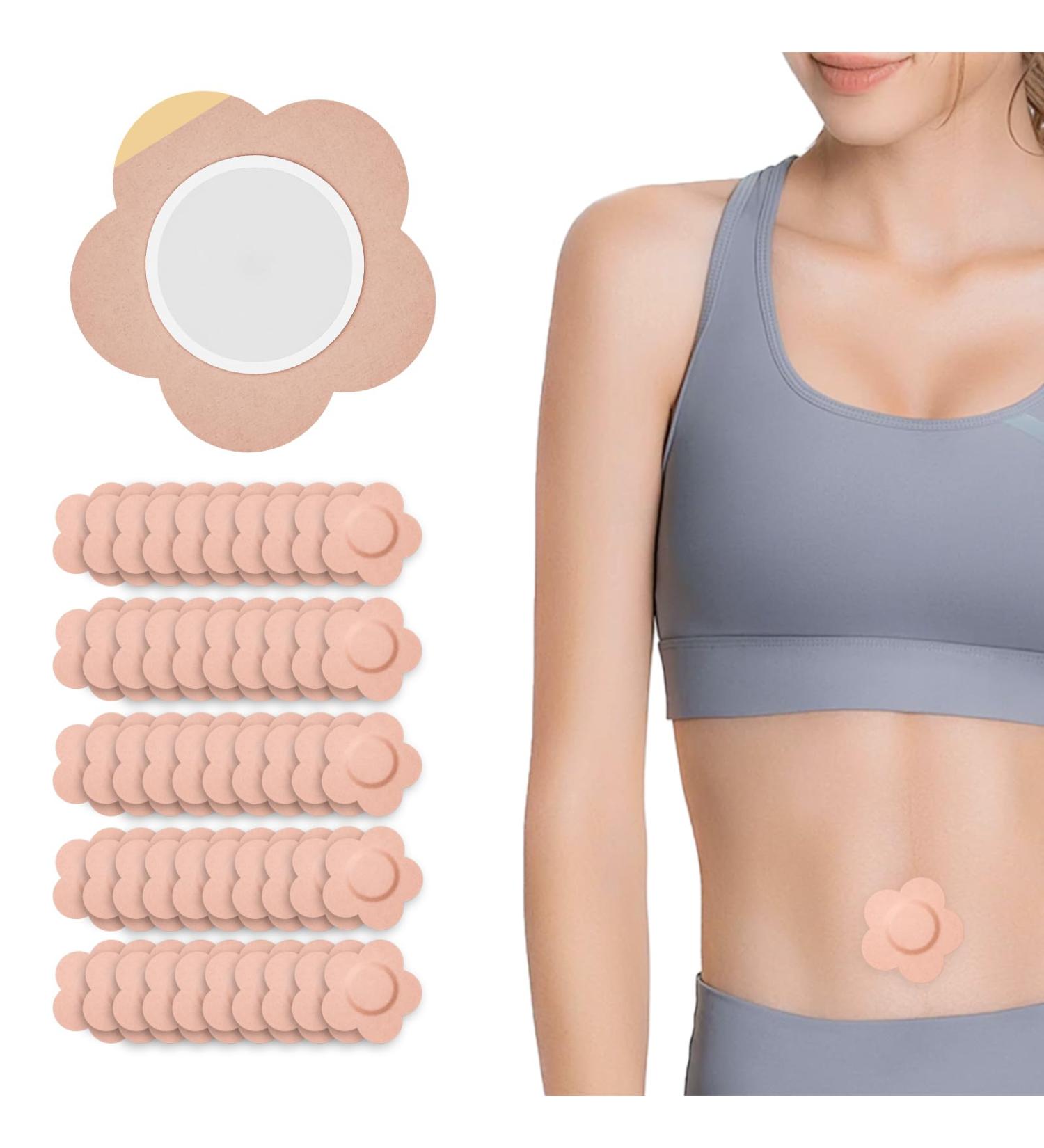 Miuxia 50Pcs Castor Oil Patches Flower Shaped Organic Cotton Belly Button Patch Cover for Castor Oil Pack Wrap Skin Color Self-Adhesive Anti-Leakage No Wash Needed - Buy Online on GoSupps.com