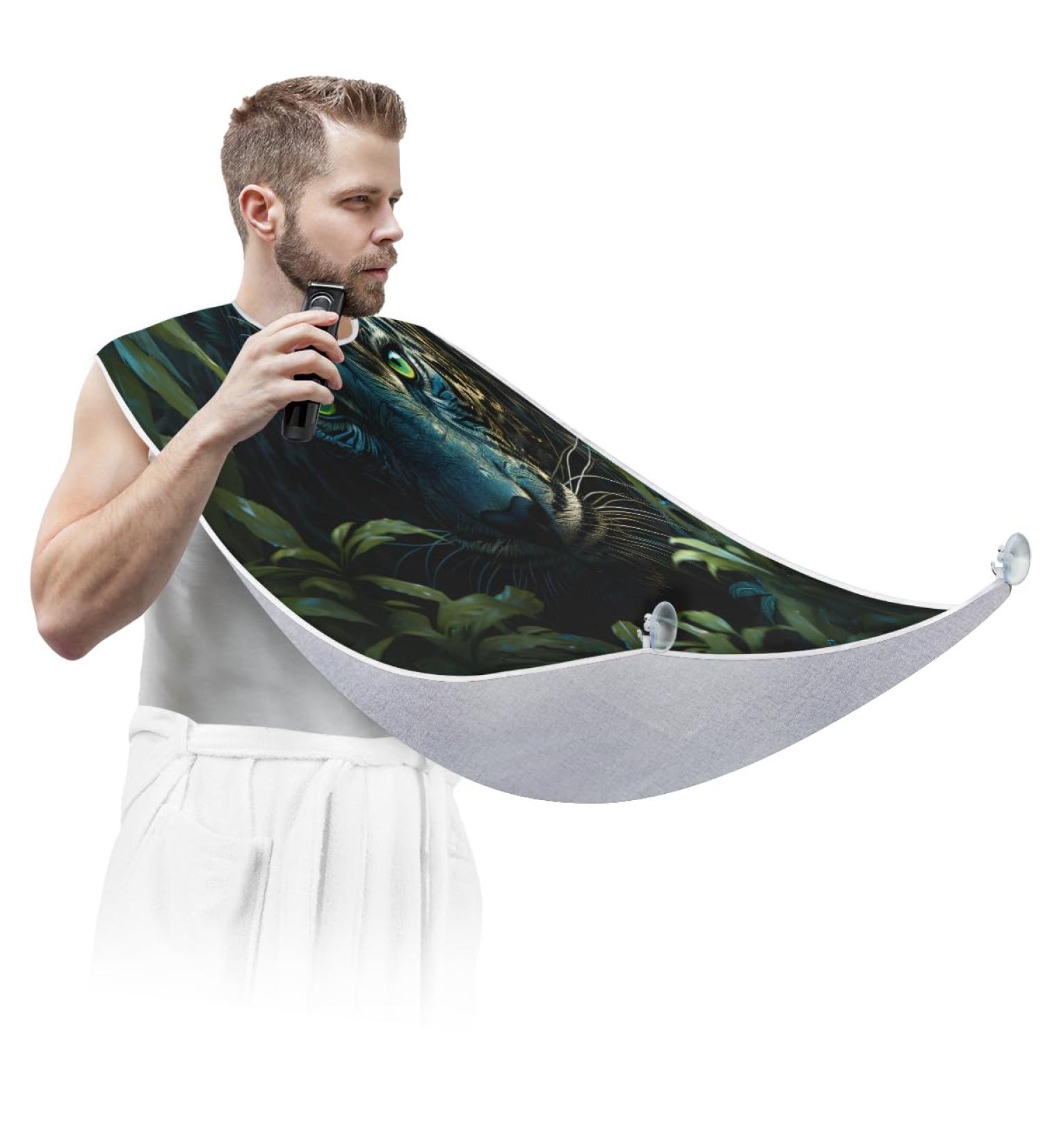 Jungle Fierce Cheetah Beard Bib Apron | Ultimate Beard Hair Catcher for Men - Perfect Gift for Father's Day Anniversaries & Christmas - Buy Online on GoSupps.com