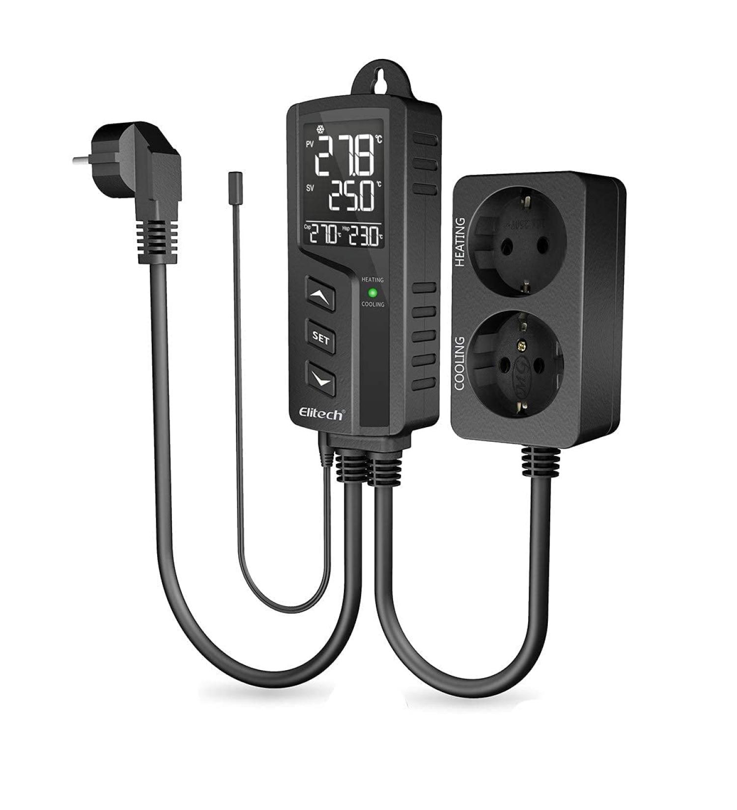 Elitech STC-1000PRO Thermostat Temperature & Moisture Controller | 220V Socket for Greenhouse Reptiles Terrarium - Buy Online on GoSupps.com