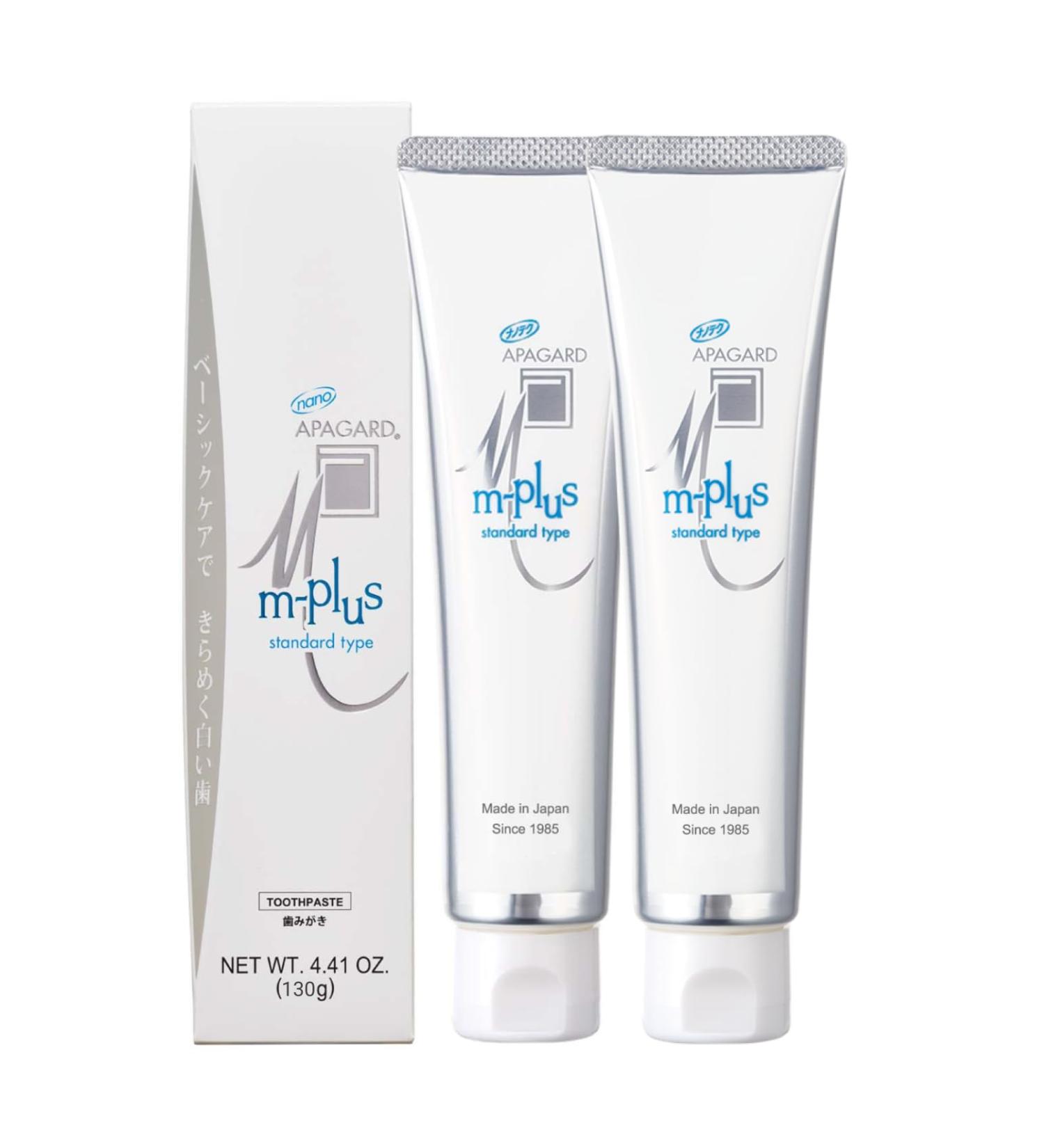 APAGARD M-Plus Sangi's Nano-Hydroxyapatite Toothpaste for Naturally Whiter Teeth No Fluoride for Family use 125g / 4.4 oz Mild Mint Flavor Pack of 2 - Buy Online on GoSupps.com