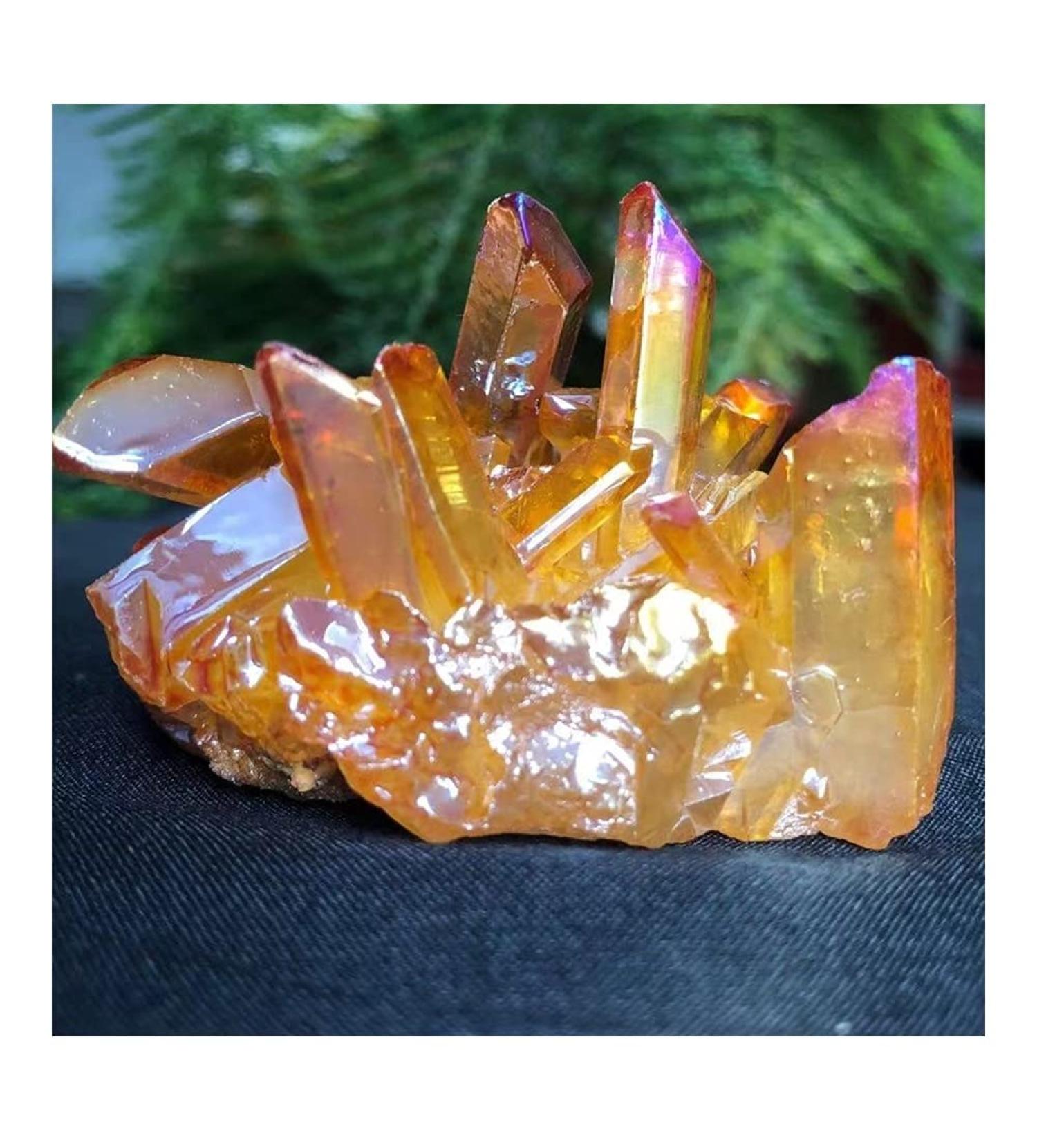 Natural Quartz Cluster Crystal StoneElectroplated Colorful Crysral Cluster Specimen Home Gifts 1pcs for Decoration Stone Generator Natural Luster (Size : 160-200g) - Buy Online on GoSupps.com