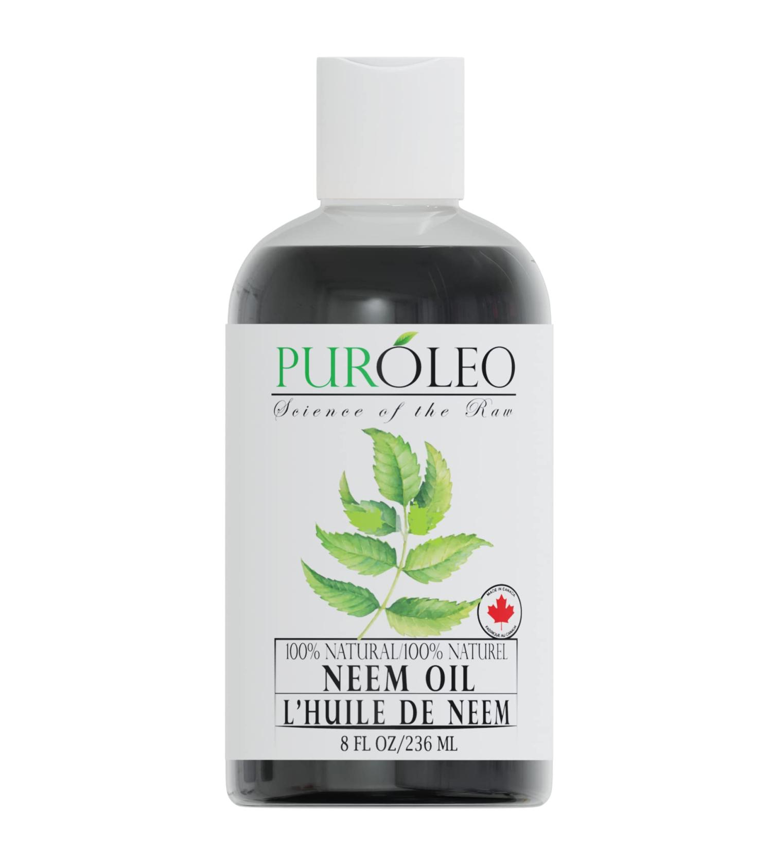 PUROLEO NEEM Oil 8 Fl Oz/236 ML (Packed In Canada) Pure and Natural Neem Oil for Multipurpose Use | Neem Oil extracted from NEEM Plante Chemical free Neem Oil Spray 236 ml (Pack of 1) - Buy Online on GoSupps.com