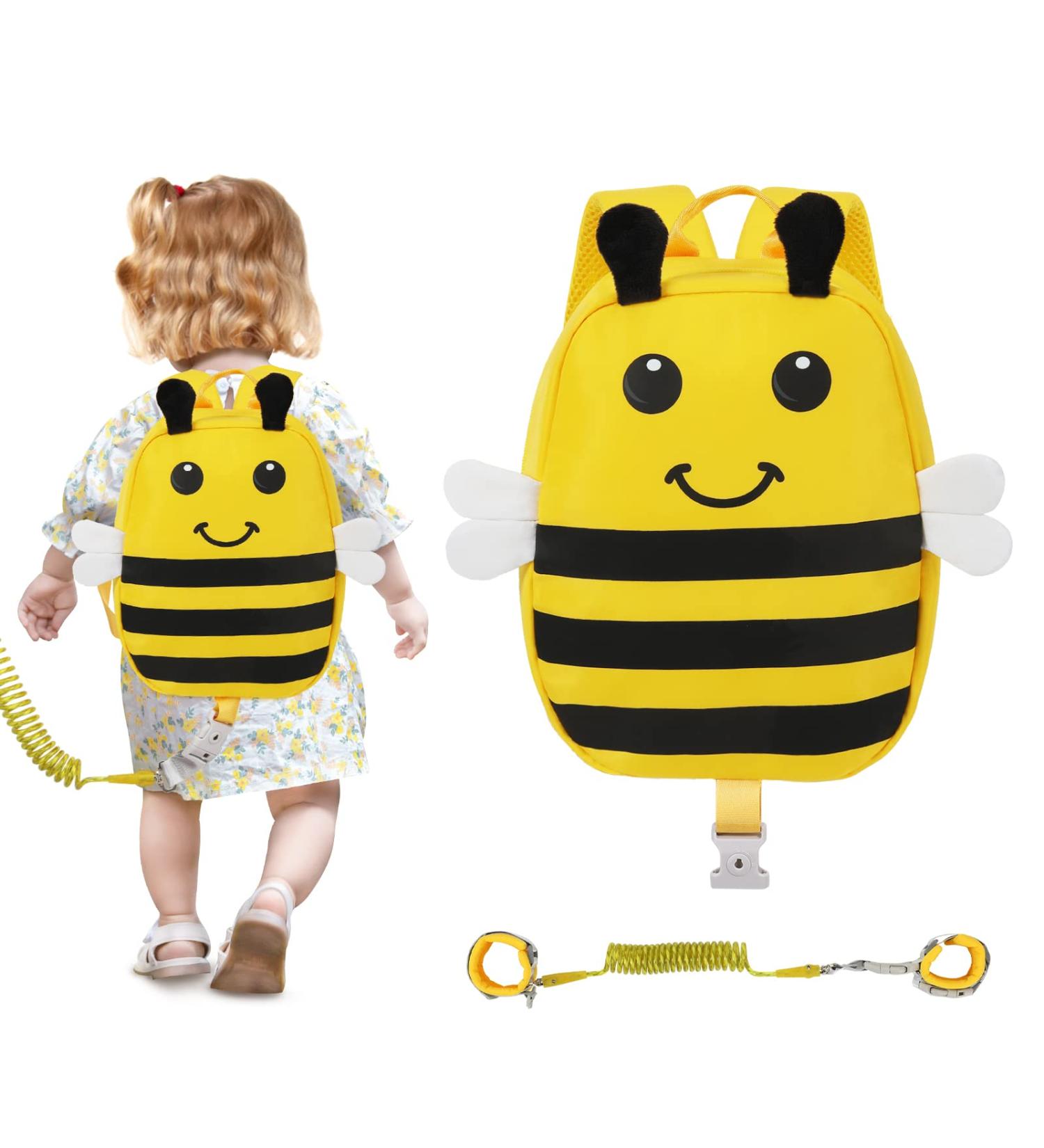Zooawa 2-in-1 Toddler Harness Backpack with Leash - Cute Bee Design | Anti Lost Wrist Link | Safety Leash for 1-4 Year Old Boys and Girls - Buy Online on GoSupps.com