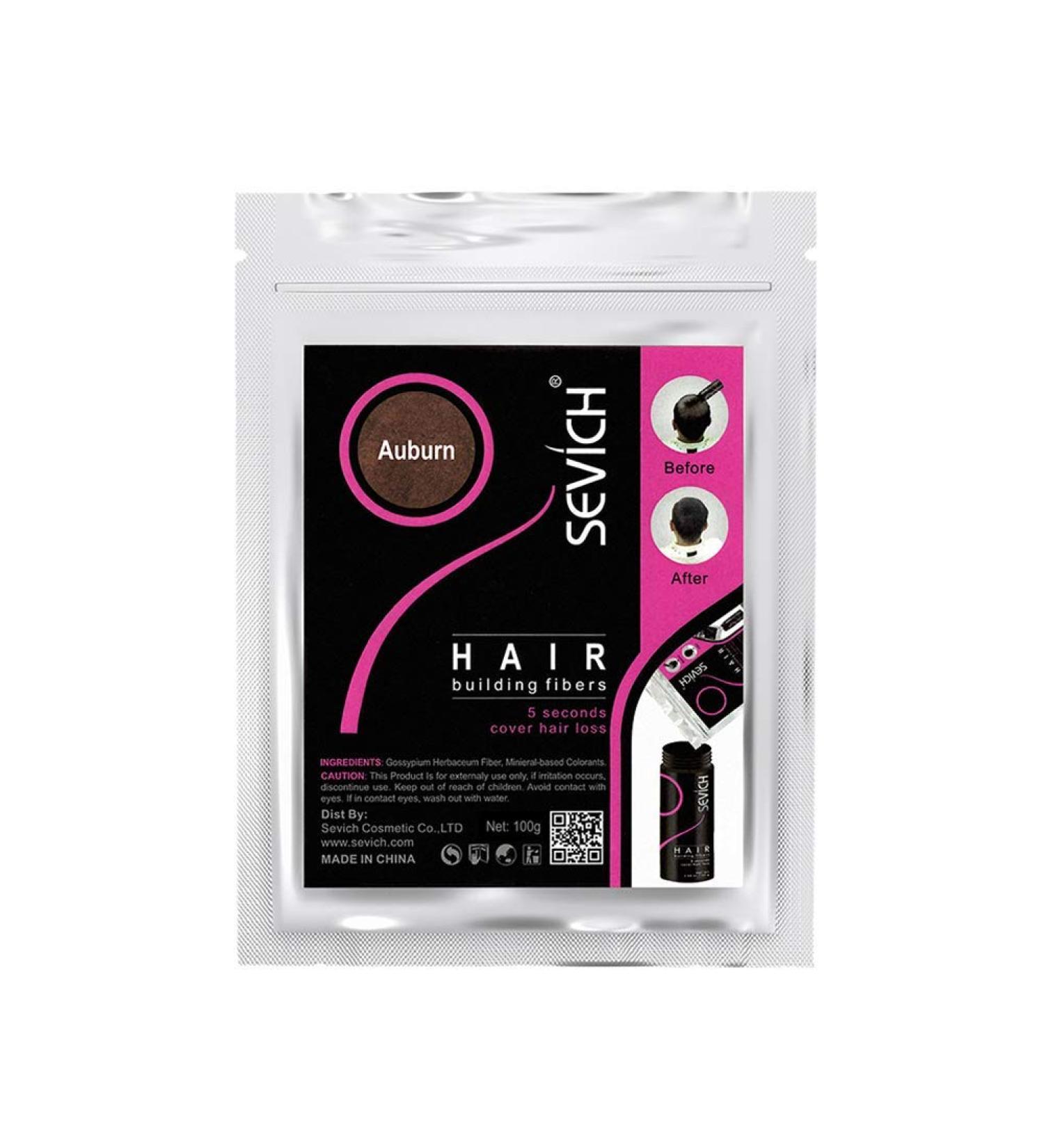 Sevich Hair Fibers - 100g Chestnut Brown Hair Building Fibers | Natural Keratin for Thin Hair - Original Refill - Buy Online on GoSupps.com