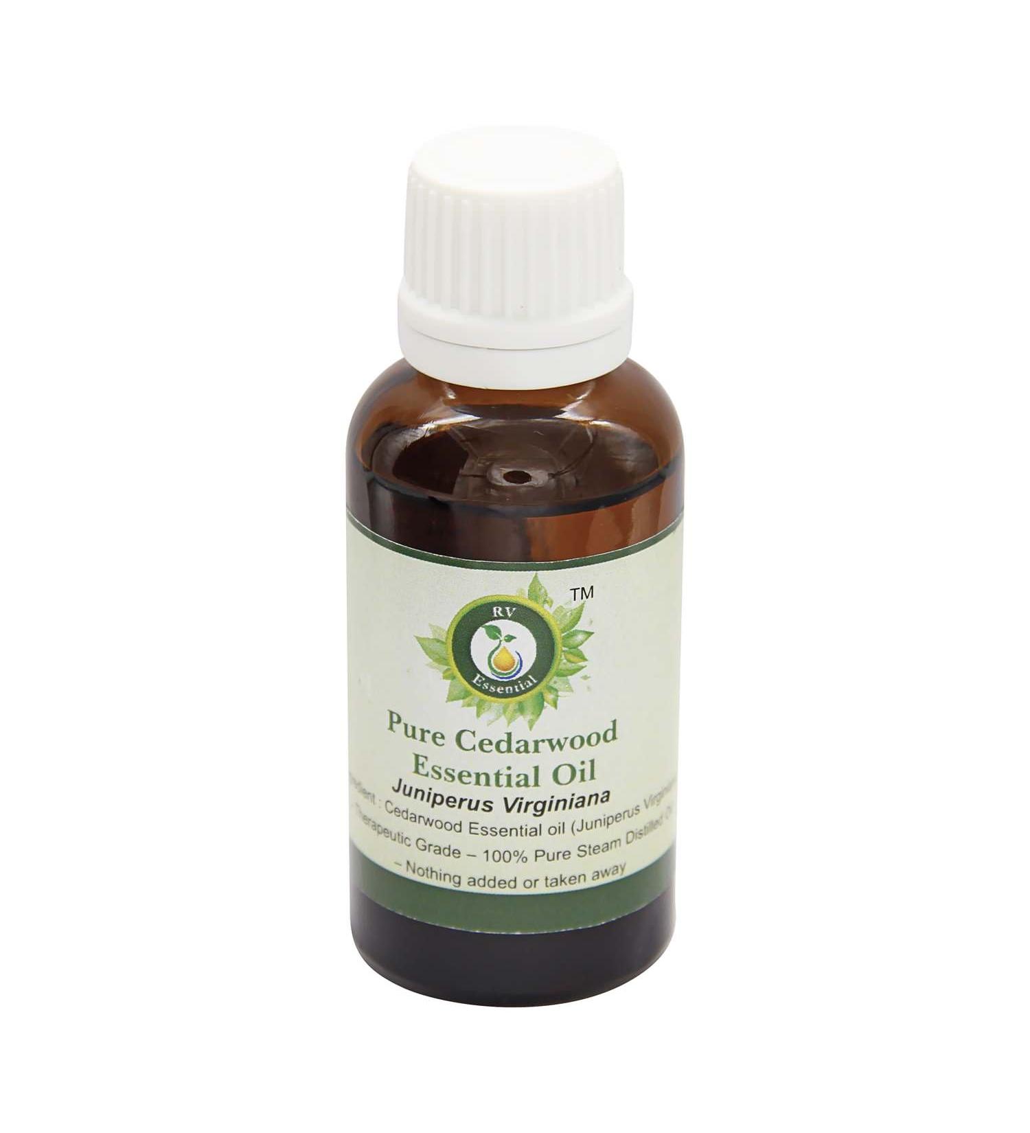 Buy R V Essential Pure Cedarwood Essential Oil 15ml - 100% Pure Natural Therapeutic Grade Juniperus Virginiana for Aromatherapy & Skincare - Buy Online on GoSupps.com