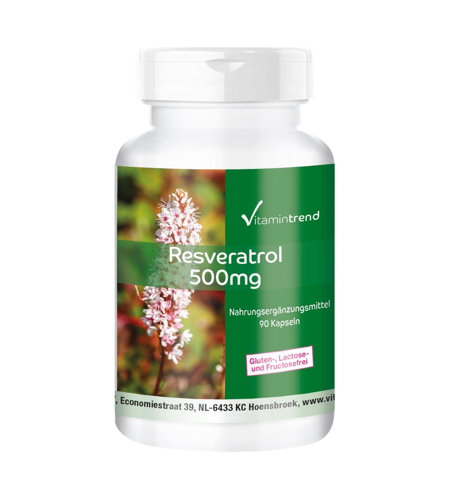 Resveratrol 500mg - 90 Vegan Capsules | High Dosage Knotweed Extract | Vitamintrend - International Shipping Available - Buy Online on GoSupps.com
