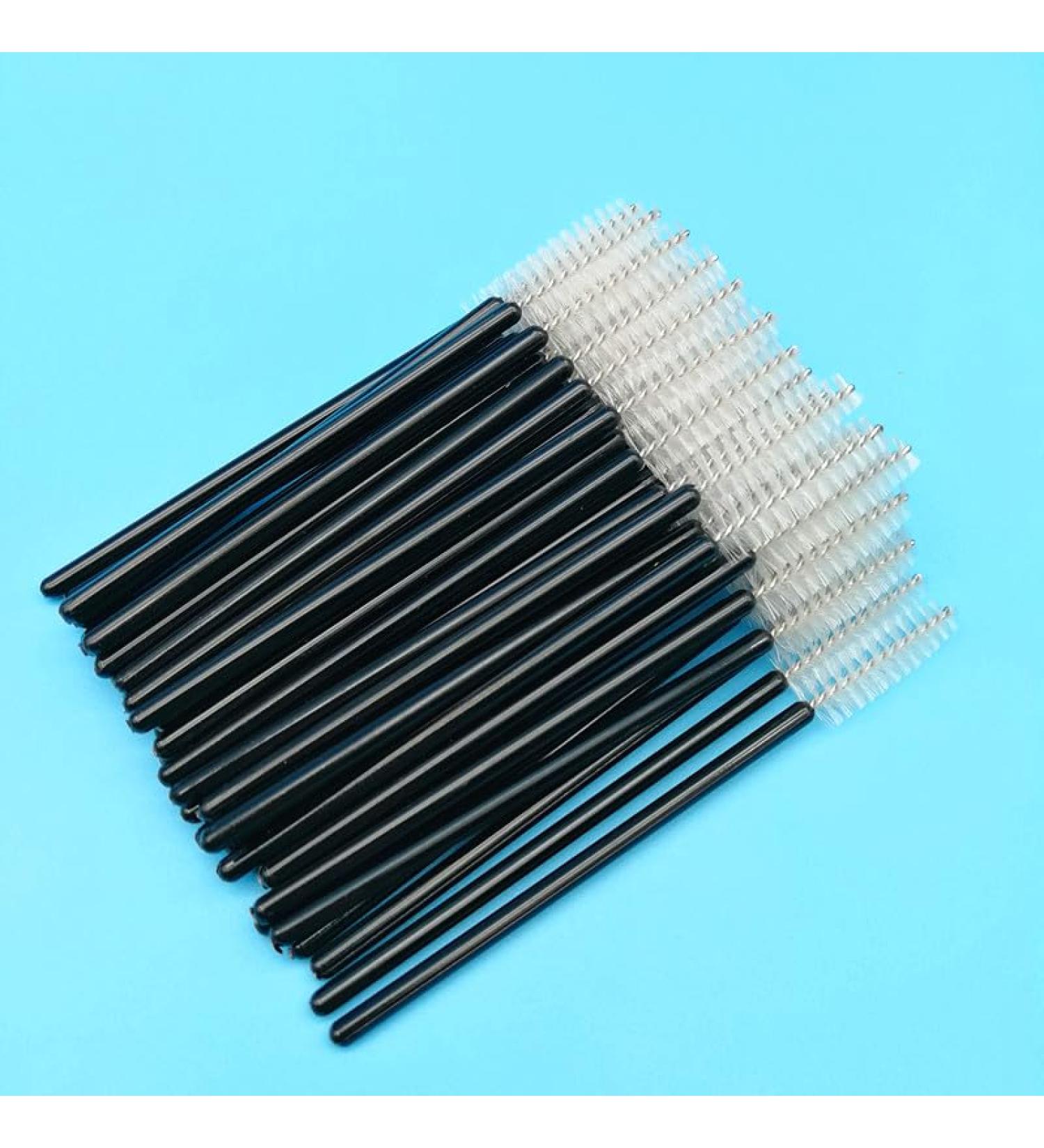 50pcs Disposable Eyelash Extension Mascara Wands | Spoolie Brushes for Eyebrows & Lashes - Black - Buy Online on GoSupps.com