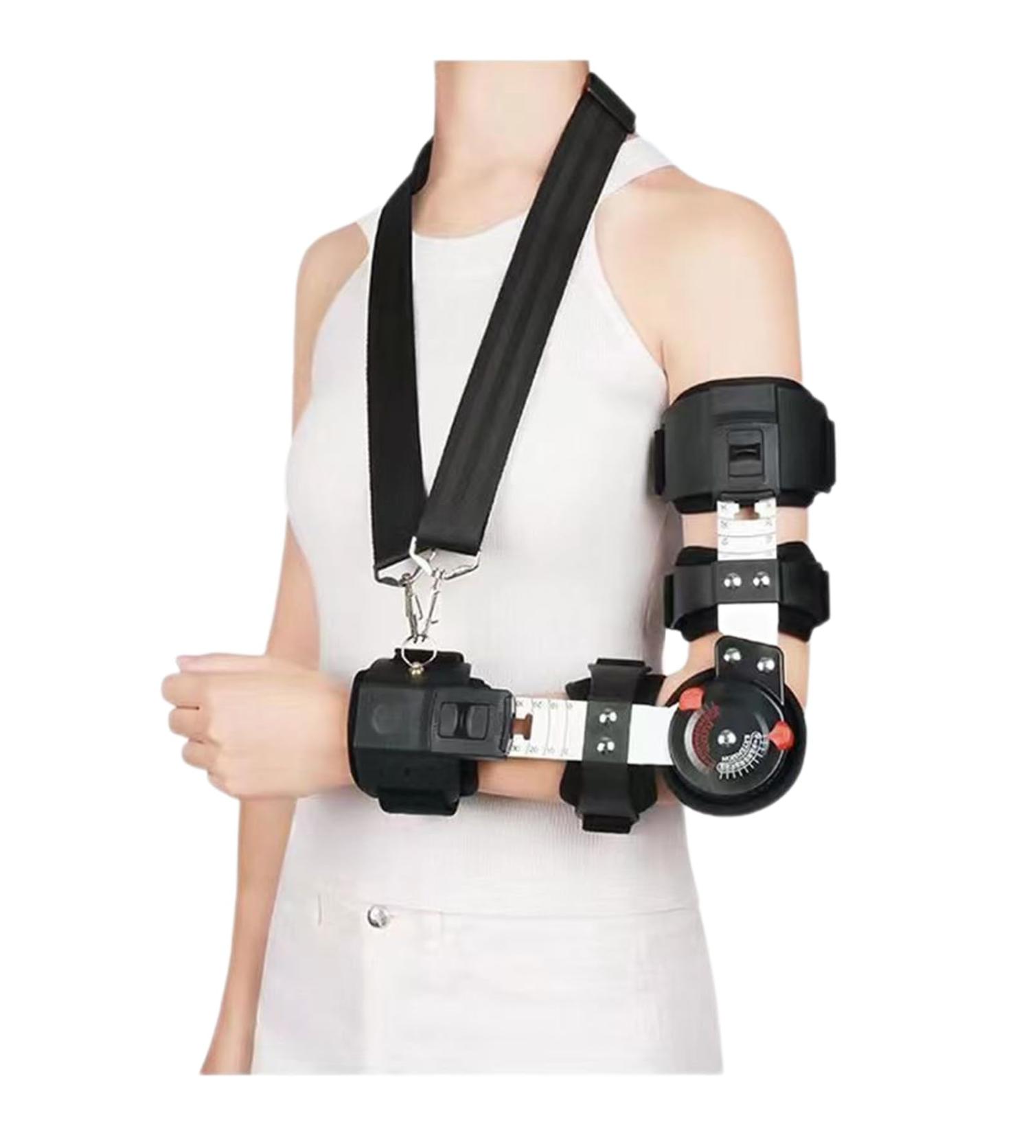 Buy SFKLYU Hinged Elbow Brace - Adjustable Post Surgery Support & Immobilizer for Injury Recovery - Left Arm Sling - Buy Online on GoSupps.com