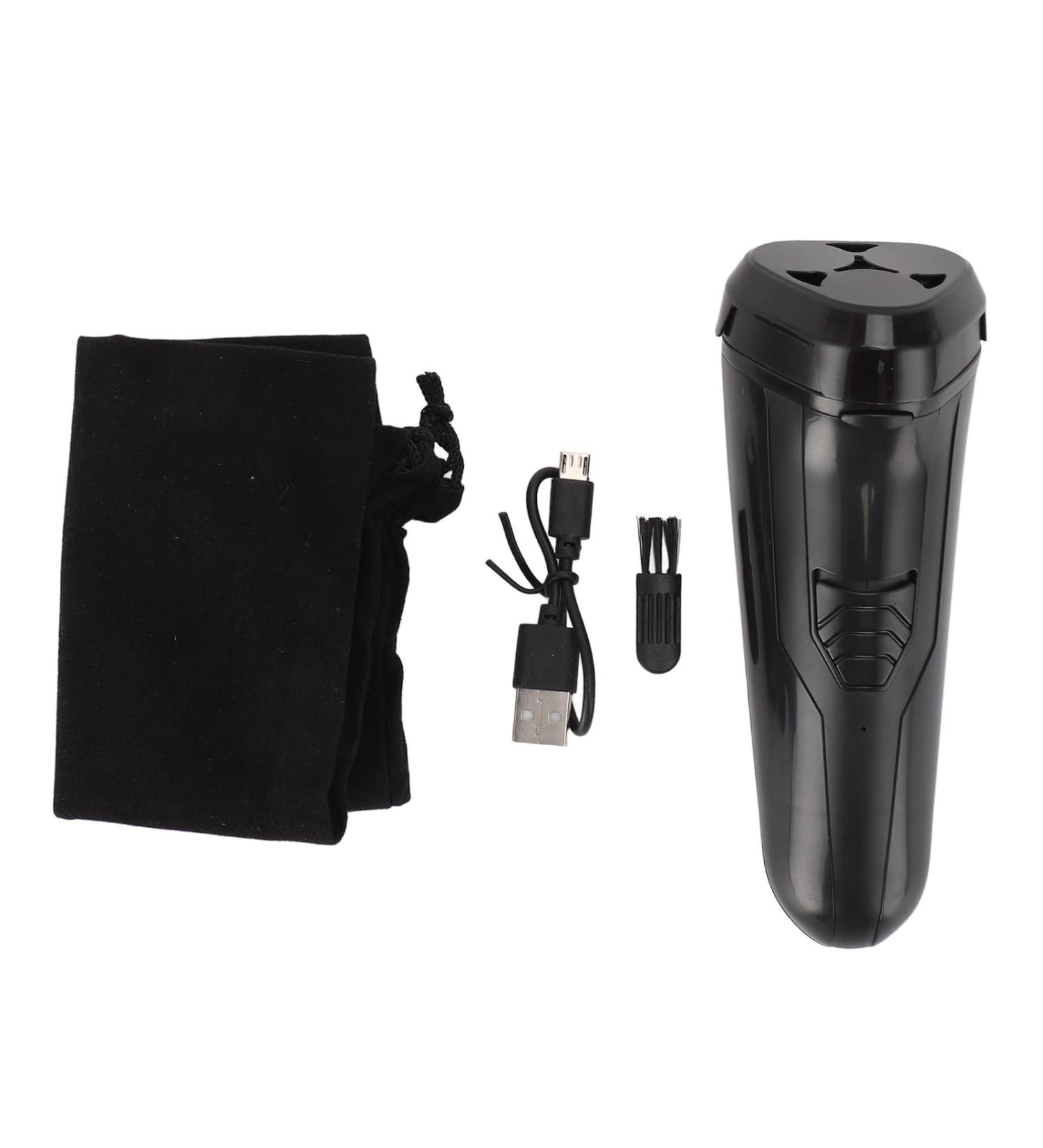 Buy Electric Beard Trimmer for Men | Cordless Rechargeable with 3 Floating Heads - Black - Buy Online on GoSupps.com