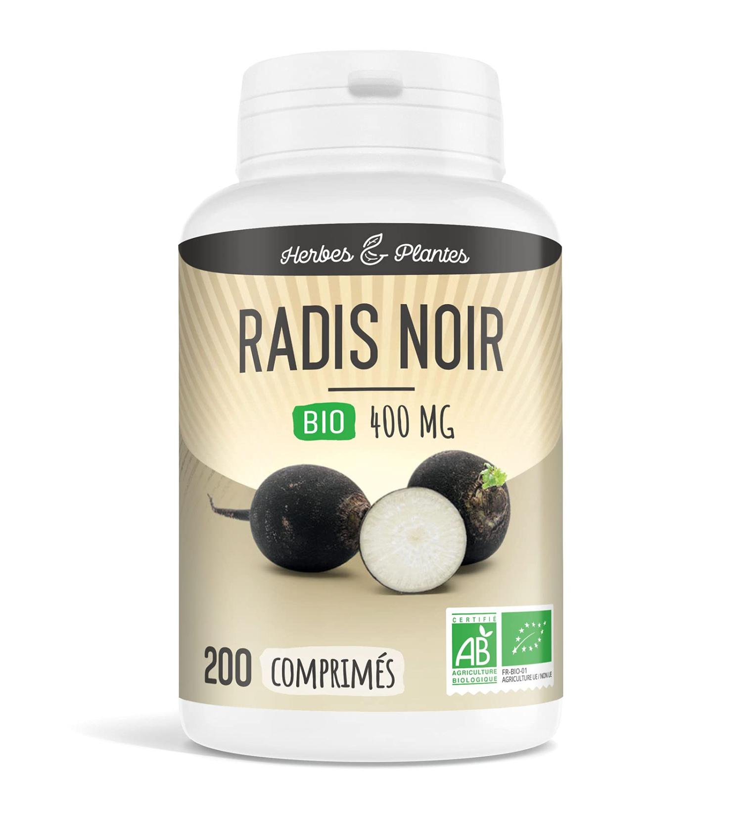 Herbs And Plants Organic Black Radish 200 Tablets 400 mg