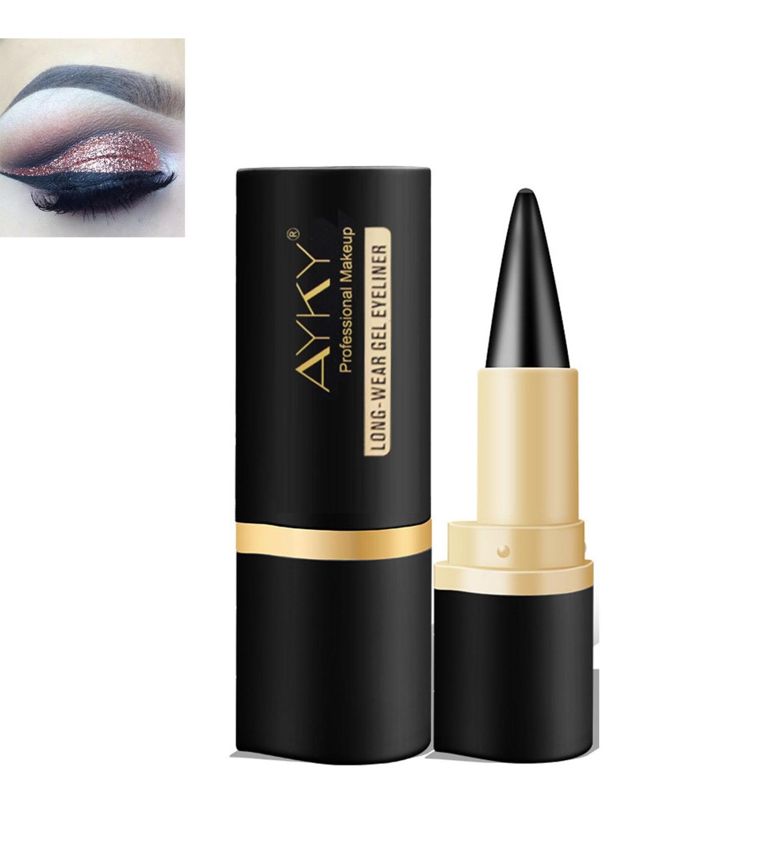 Ayky Long Wear Gel Eyeliner Natural Black Eyeliner Cream Waterproof Natural Black Eyeliner Cream Waterproof Durability for Women Girls (Black) - Buy Online on GoSupps.com
