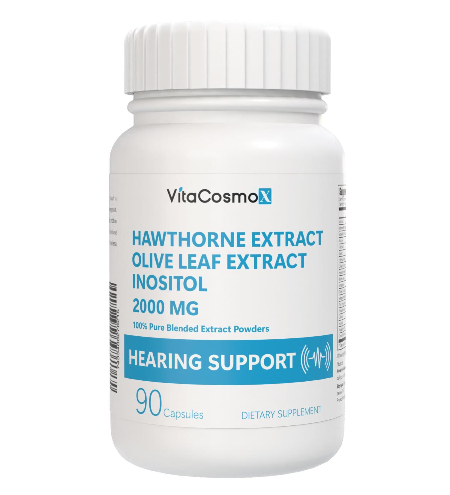 VitaCosmoX Hearing Support Supplement 90 Vegetarian Capsules 30 Servings Gluten Free Non-GMO and Vegetarian Friendly - Buy Online on GoSupps.com
