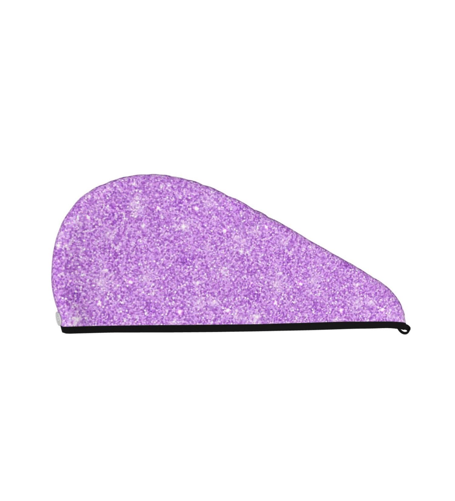 Buy Lilac Glittering Hair Towel Wrap - Quick Drying Turban & Button Design | International Shipping Available - Buy Online on GoSupps.com