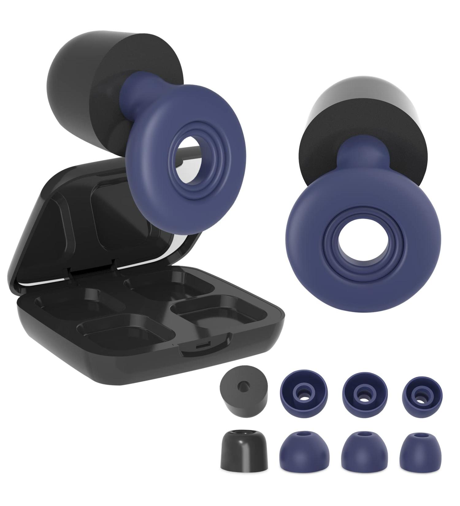 Olins Kako Reusable Soft Silicone Ear Plugs for Sleeping, -20dB Noise Reduction, 8 Ear Tips - Hearing Protection for Snoring, Concerts, Work & Travel - Blue - Buy Online on GoSupps.com