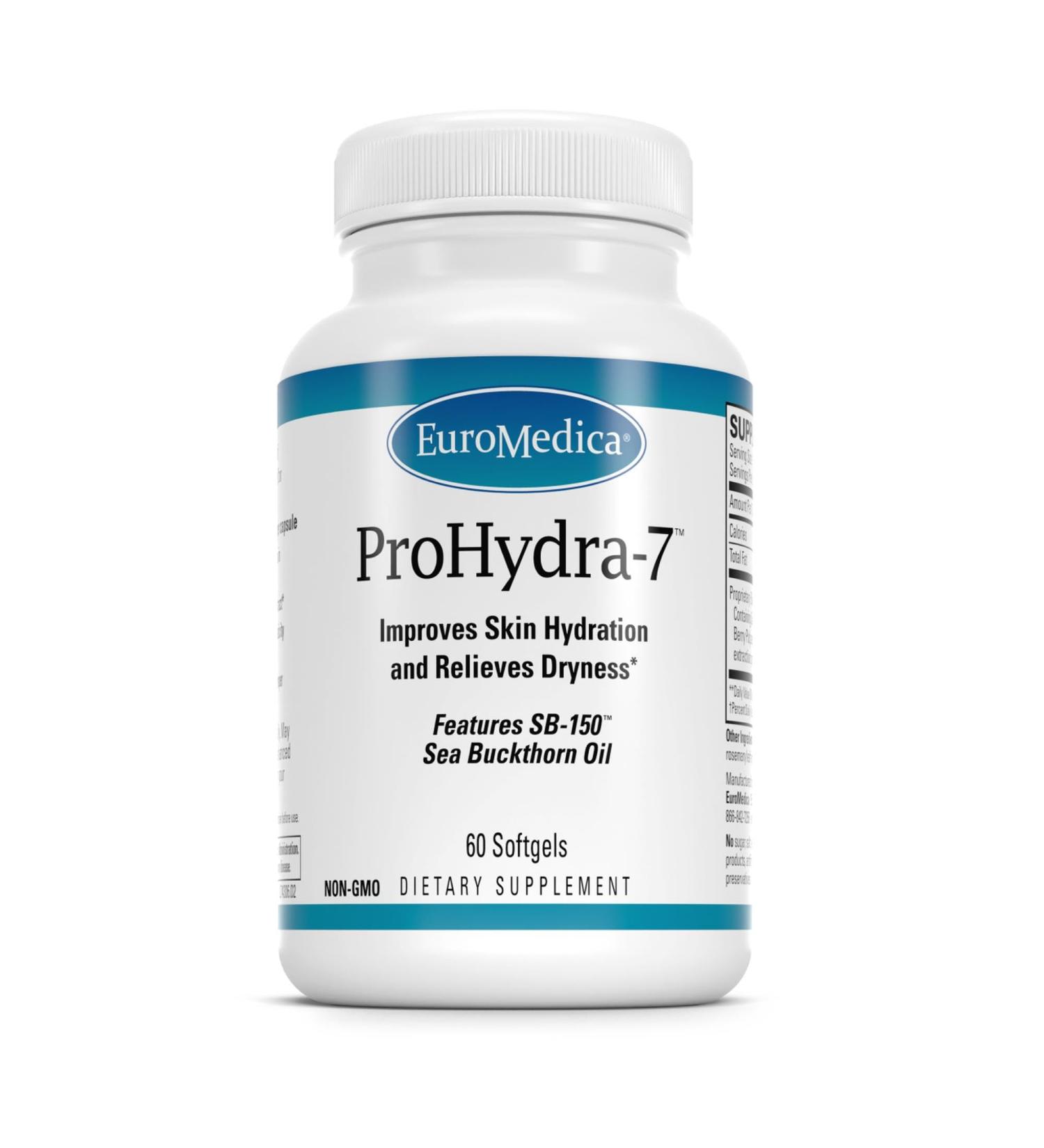 EuroMedica ProHydra-7 - Dietary Supplement with Essential Fatty Acids - Nutritional Supplement to Support Skin Health with Sea Buckthorn, Berry Pulp & Seed Oil - 60 Softgels - Buy Online on GoSupps.com