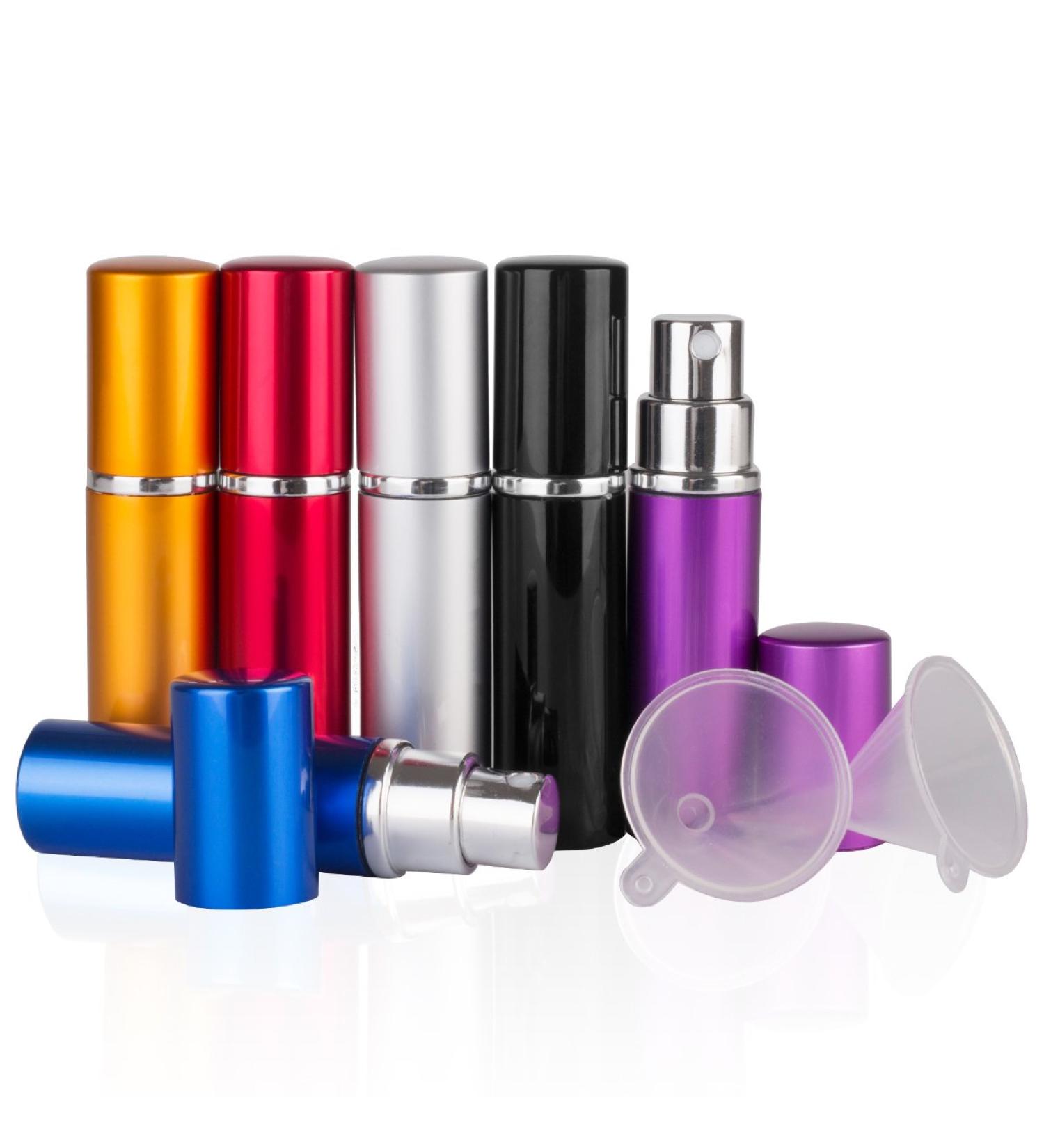 DE 6pcs 10ml Portable Mini Perfume Atomizer Set - Refillable Travel Spray Bottles with Funnel - Perfect for Aftershave & Purse - Buy Online on GoSupps.com