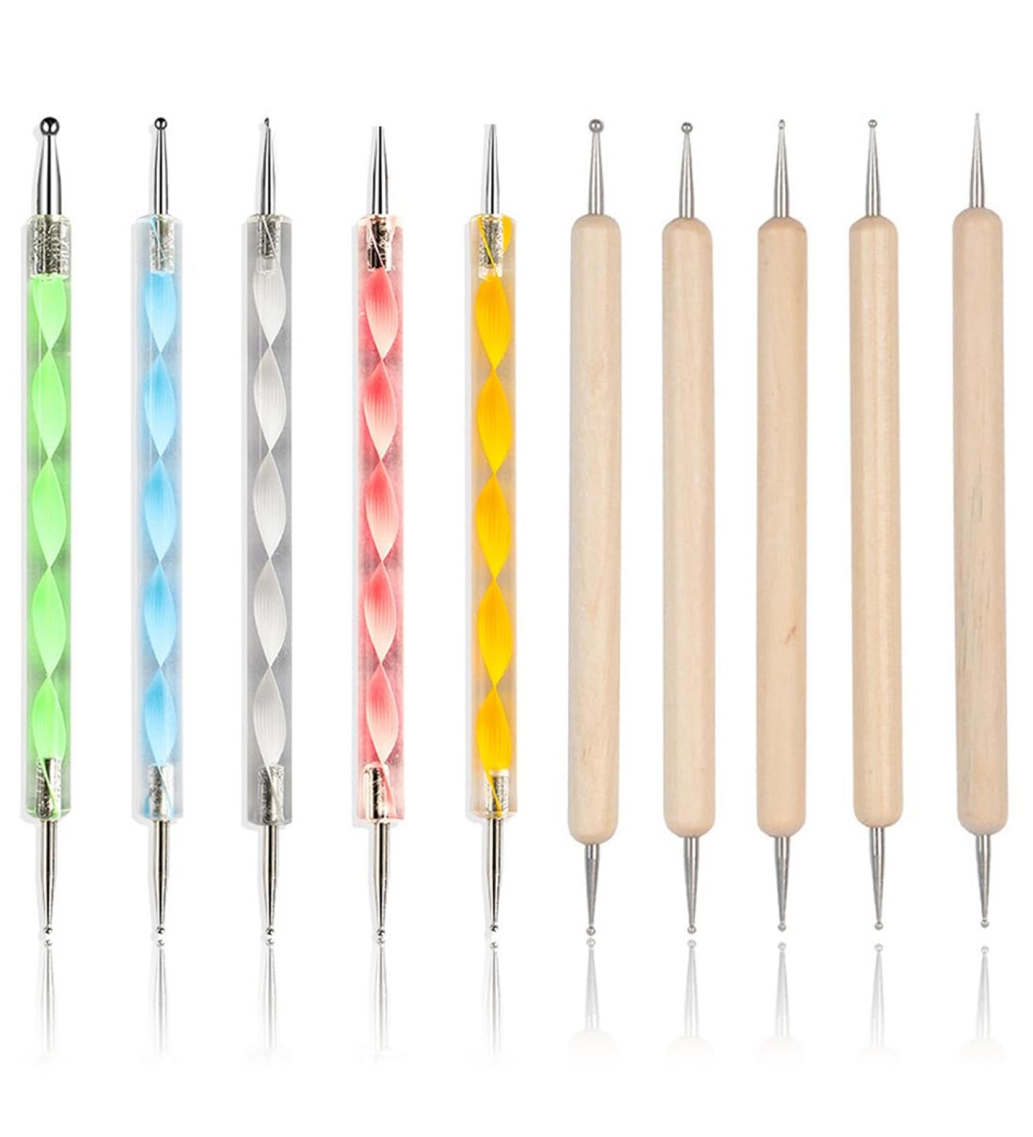 Yuusikco 10-Piece Dotting Pen Set - Nail Art Tools for Marbling & Stone Patterns | Perfect for Creative Nail Design - Buy Online on GoSupps.com