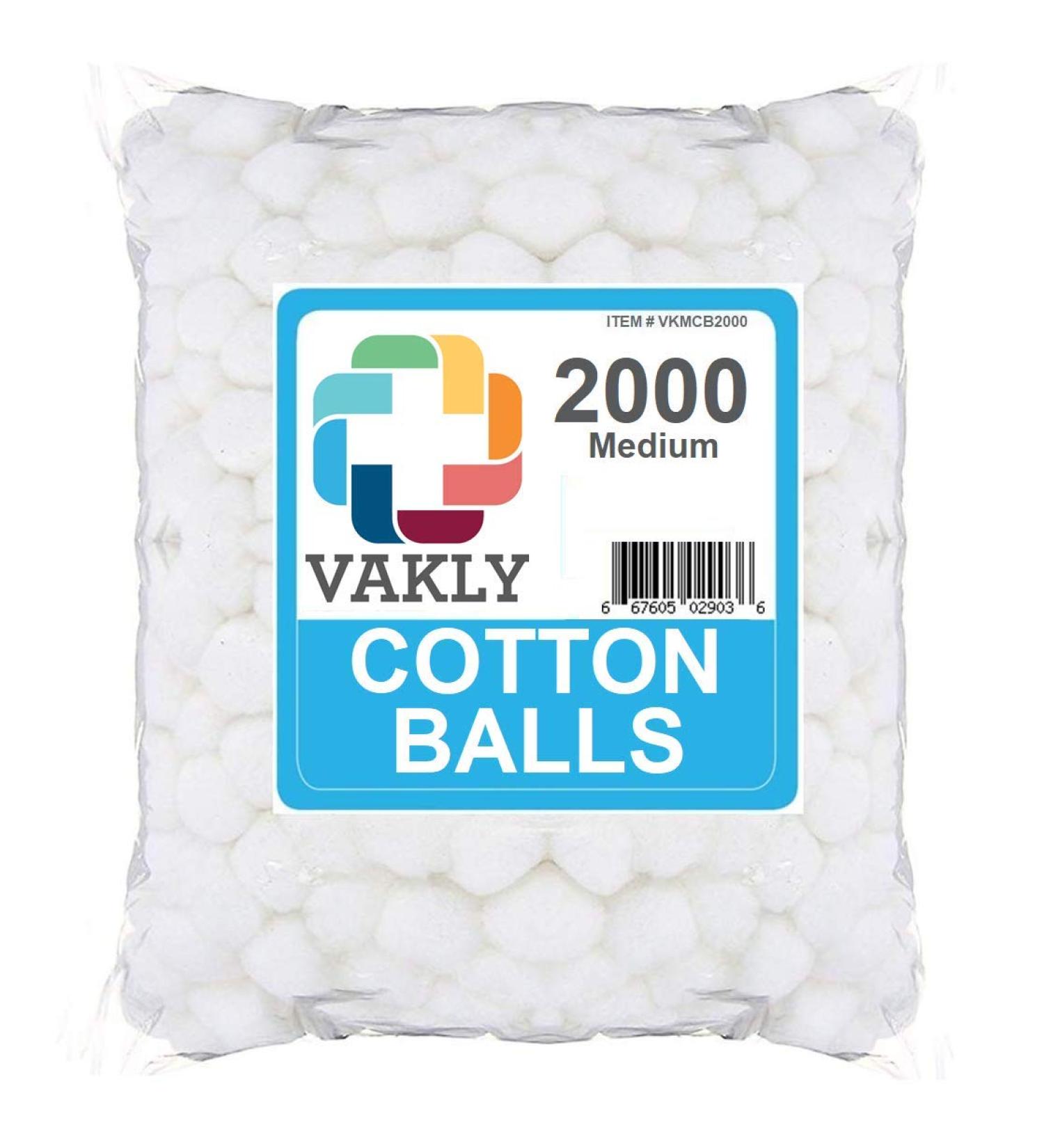 2000 Pack of Medium Cotton Balls - Non-Sterile Absorbent 100% Cotton for Makeup, Nail Polish Removal, Crafts - Multi-Use Prepping Balls - Buy Online on GoSupps.com