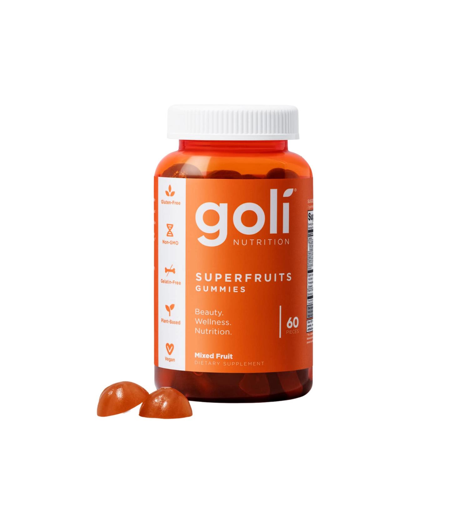Buy Goli Nutrition SUPERFRUITS Vitamin Gummies with Collagen - 60 Count for Healthy Skin & Immunity - Buy Online on GoSupps.com