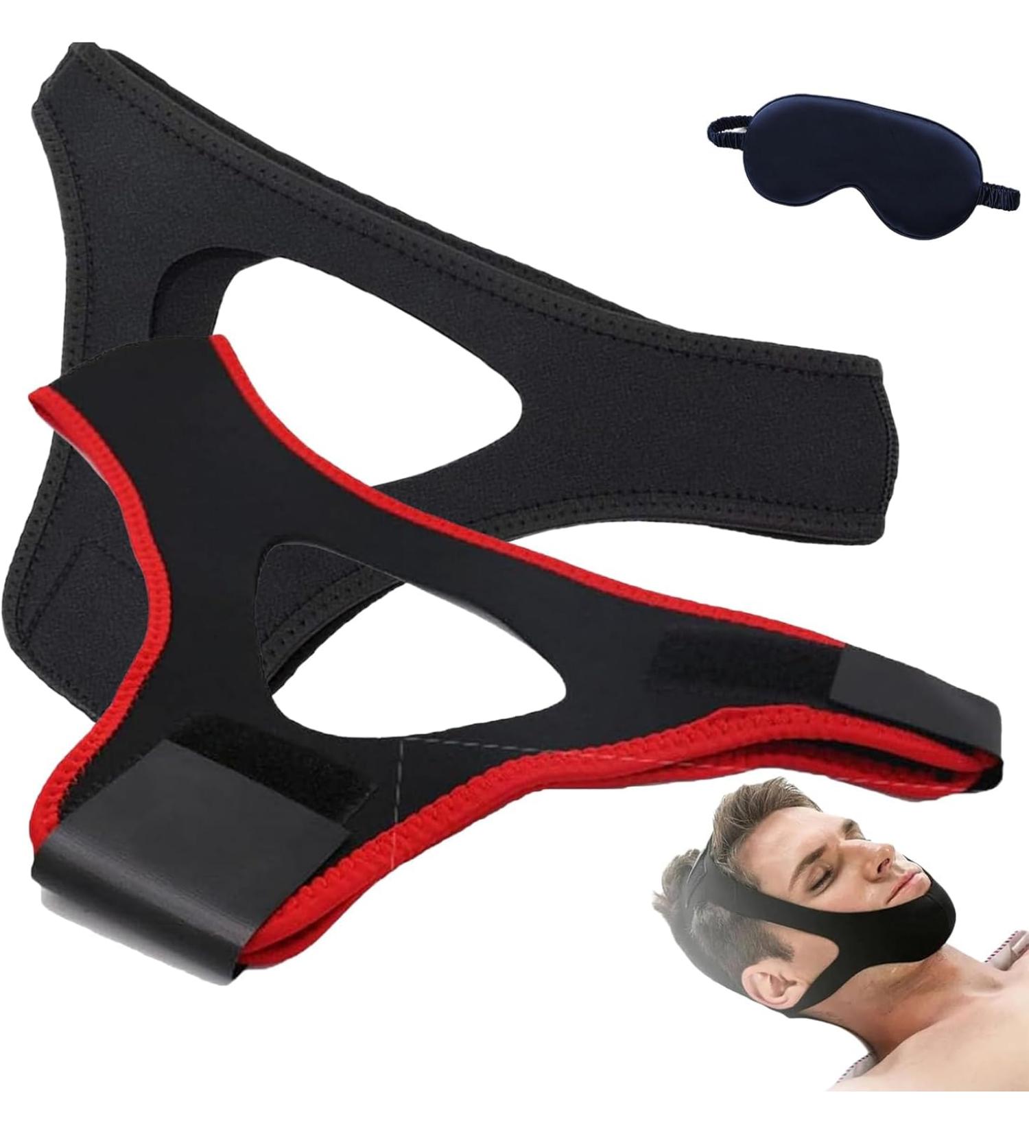 Veralabs Airflow Jaw Strap - Breathable Stop Snoring Chin Strap for Better Sleep | Keep Mouth Closed (Black+Red - Buy Online on GoSupps.com