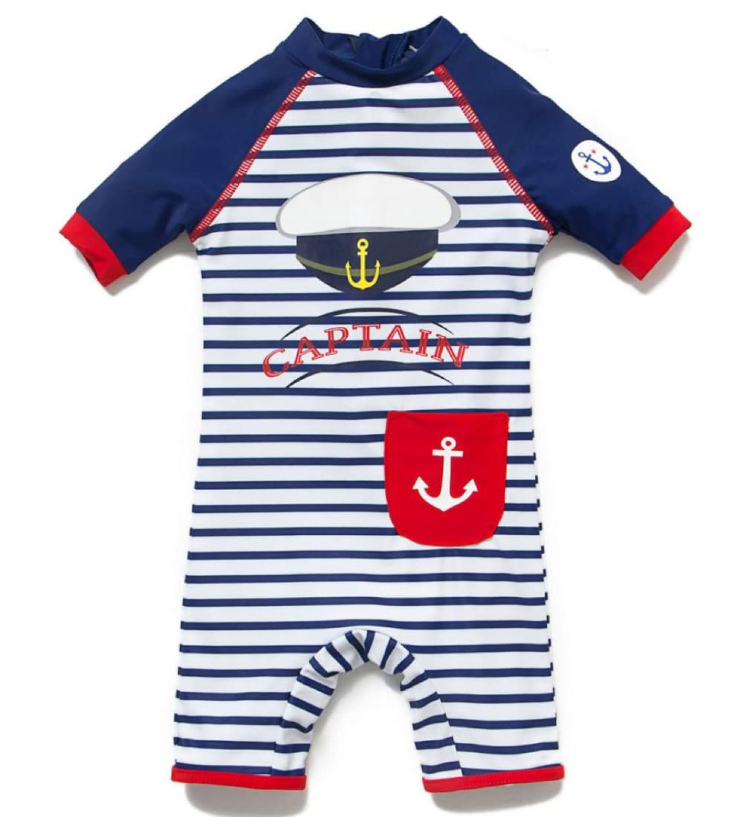 BONVERANO Baby Boy Long-Sleeve UV 50+ Swimsuit, 24 Months - One Zip Captain - Buy Online on GoSupps.com