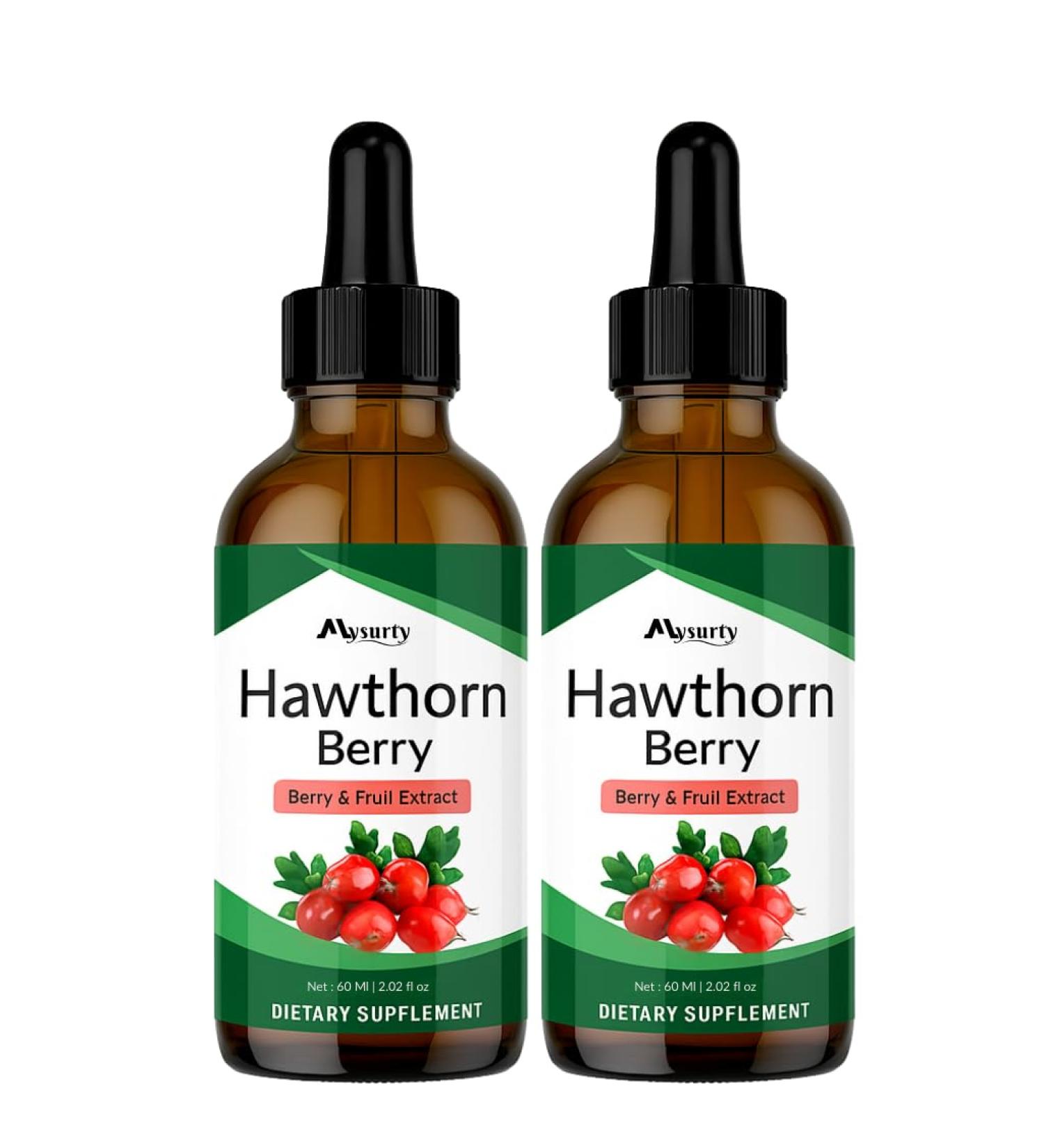Mysurty Hawthorne Berry Supplement | Hawthorn Berry | Hawthorne Berries Liquid Drops | Liquid Drops for Men & Women | Pack 2 - Buy Online on GoSupps.com