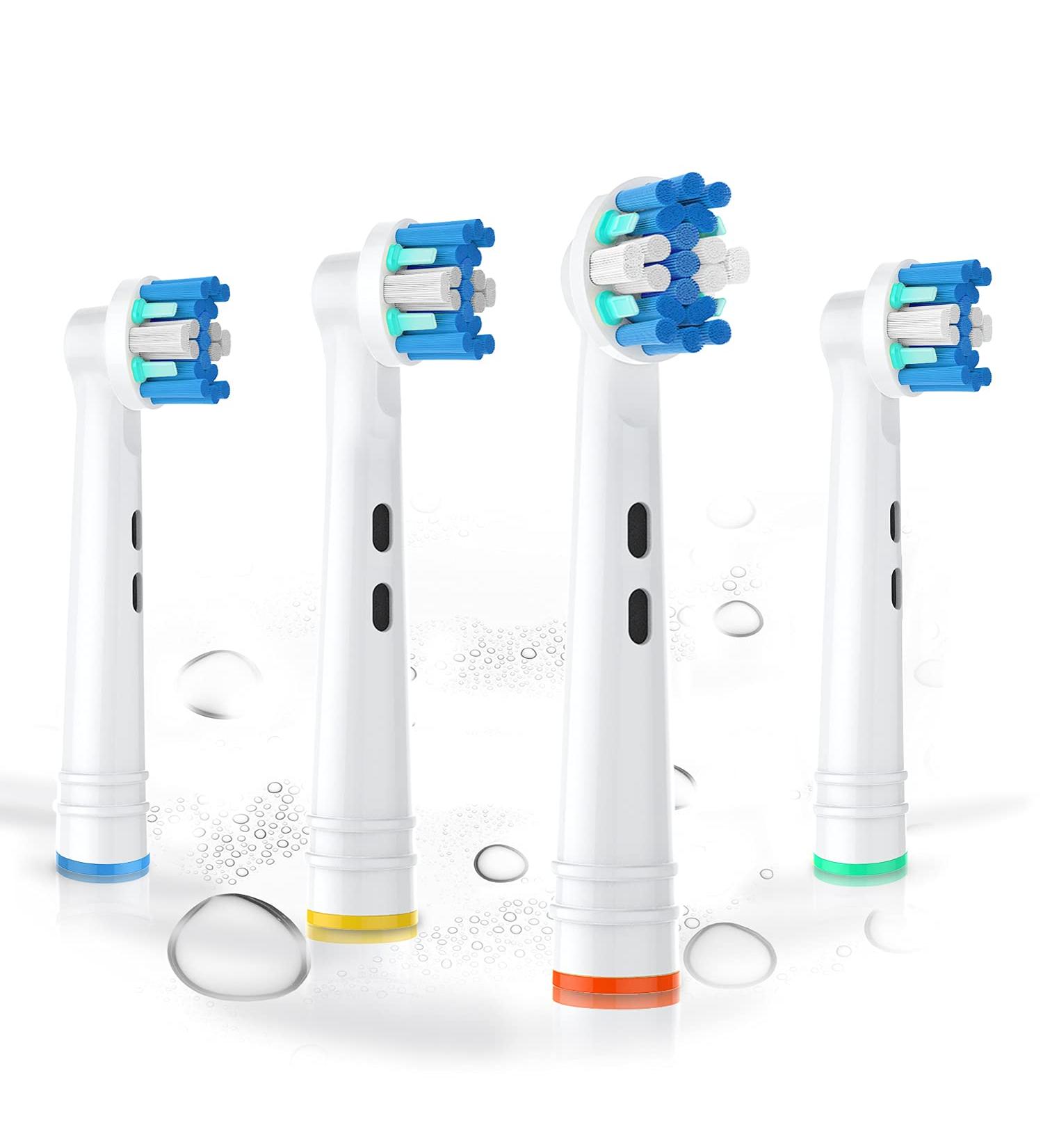 Deep Clean Replacement Toothbrush Heads for Braun Electric Toothbrushes - Compatible with Oral B Pro 100-7000 (4 Count) - Buy Online on GoSupps.com