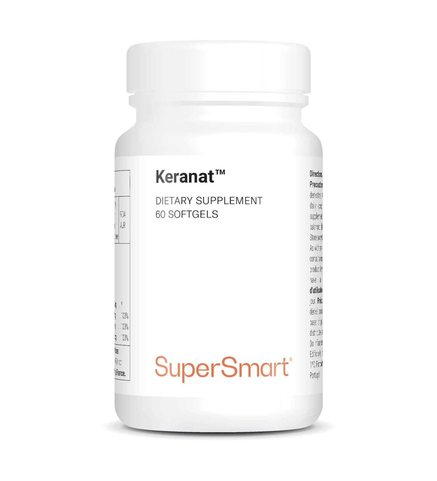 Keranat - Sant des Cheveux et du Cuir Chevelu - Anti-Chute - Enrichi en Zinc et en Biotine (Vitamine B8) - Aide Maintenir un M tabolisme normal - Ingr dients Naturels - SuperSmart - Buy Online on GoSupps.com