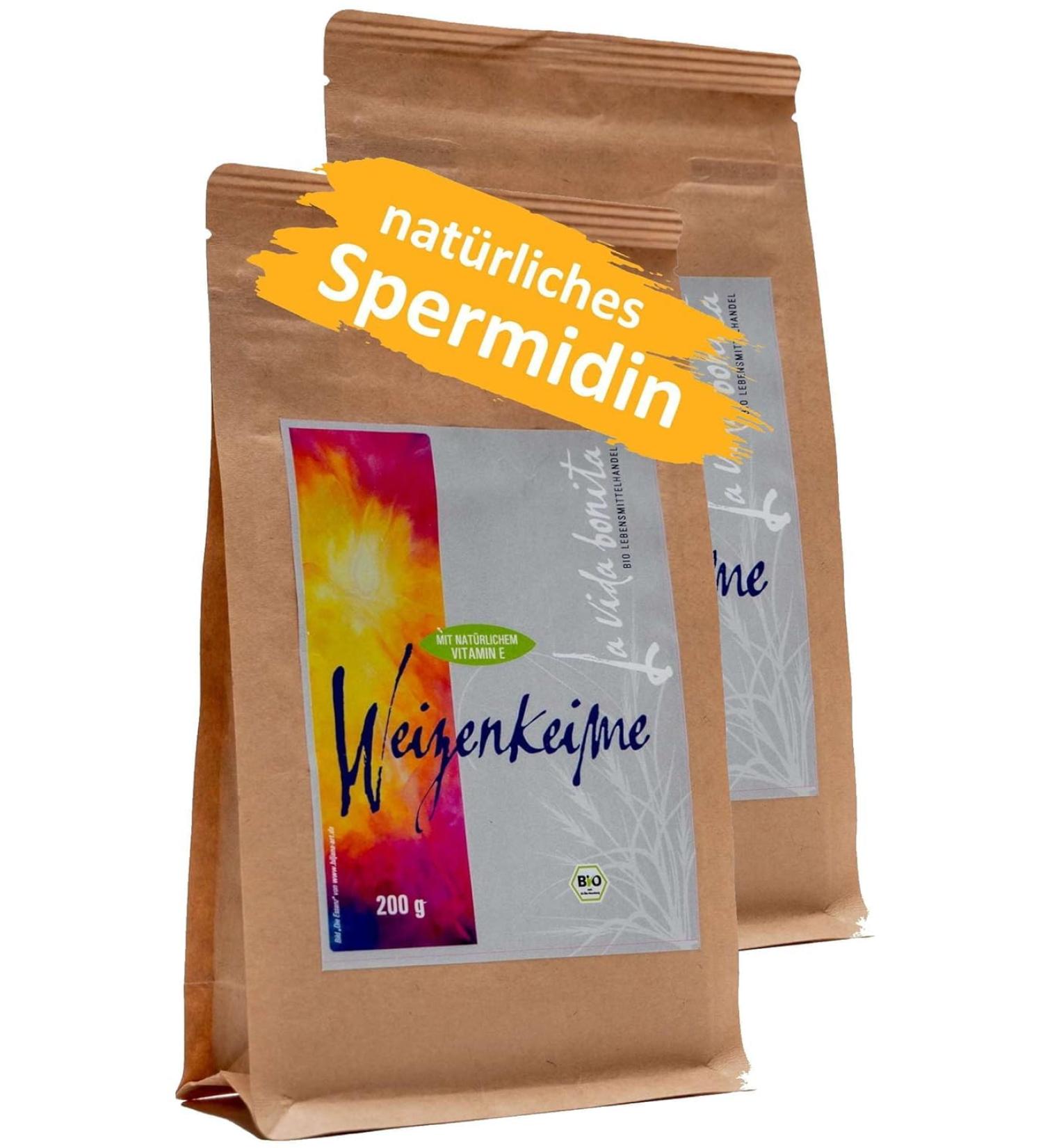 Buy 100% Fresh Organic Wheat Germ - Natural Spermidine Superfood | Double Pack 2x200g | Vegan & Lactose-Free 400g - Buy Online on GoSupps.com