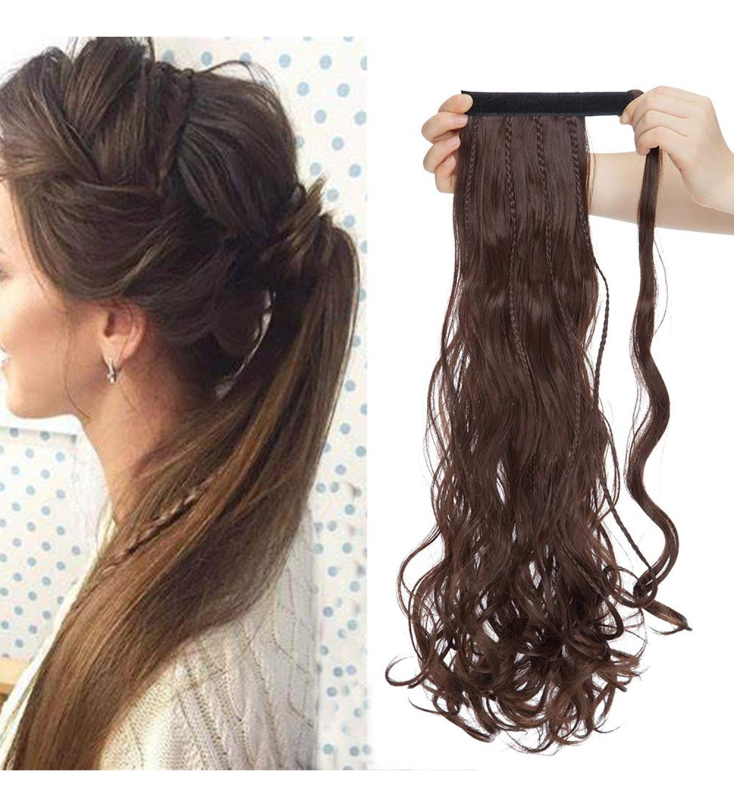 SEGO Haardic Persian Chant Clip-In Ponytail Extension - 24 Medium Brown Wavy Braids for Realistic Look - Buy Online on GoSupps.com