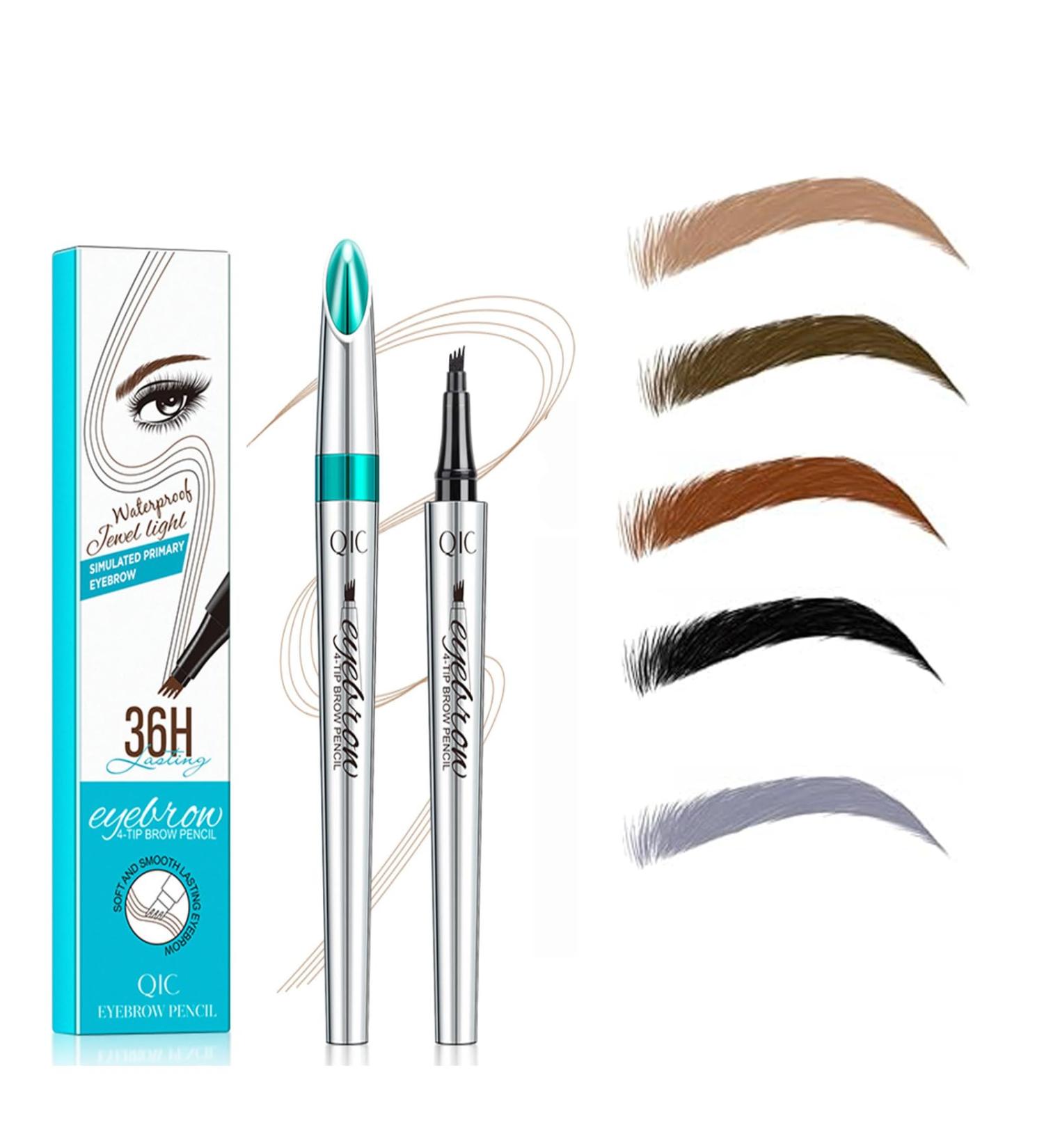 New Magic Eyebrow Pencil 3D Waterproof Microblading Eyebrow Pencil Contouring Pen Eyebrow Pencil with 4 Fork Tip Effortlessly Creates Lasting MakeUp Professional Natural Looking Eyebrows (6PCS-MIX) - Buy Online on GoSupps.com