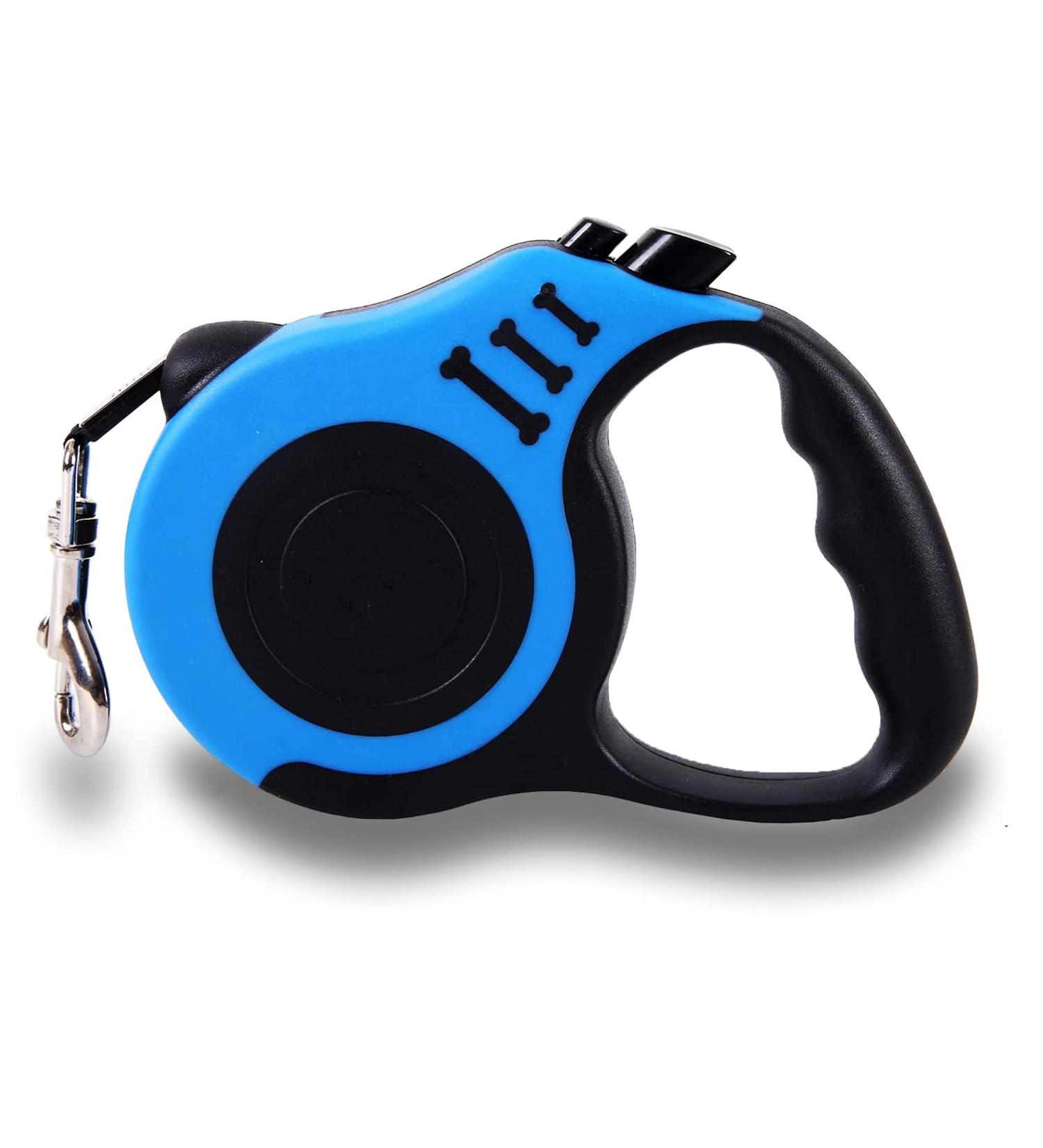 Sidewinder 360 Tangle-Free Retractable Dog Lead - Anti-Slip Handle, Easy Lock & Release - 5M Adjustable Long Leash - Strong Nylon Ribbon - Blue - Buy Online on GoSupps.com