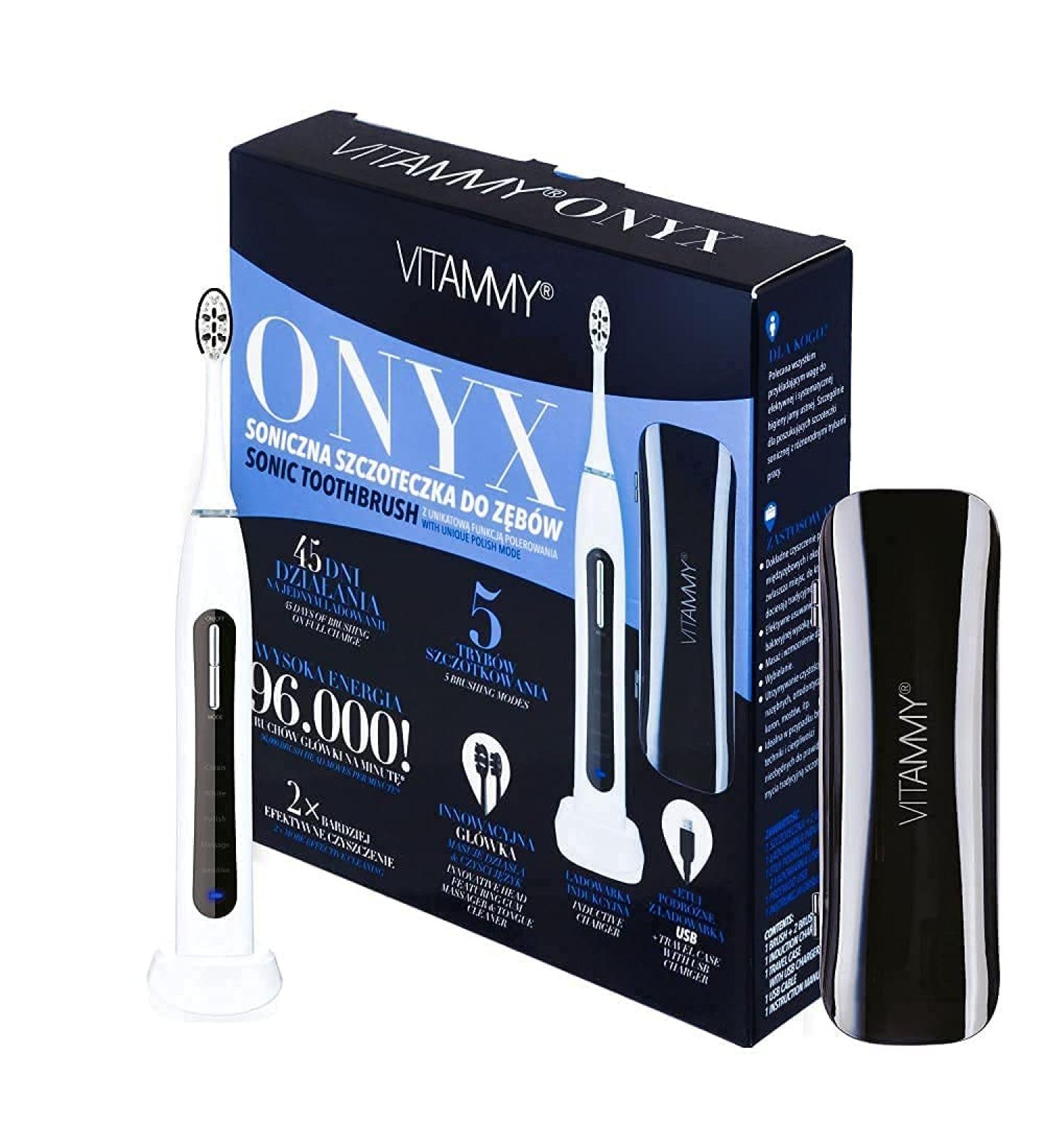 VITAMMY Onyx Sonic Toothbrush with Polishing Function - Optimal Oral Care for All | International Shipping - Buy Online on GoSupps.com