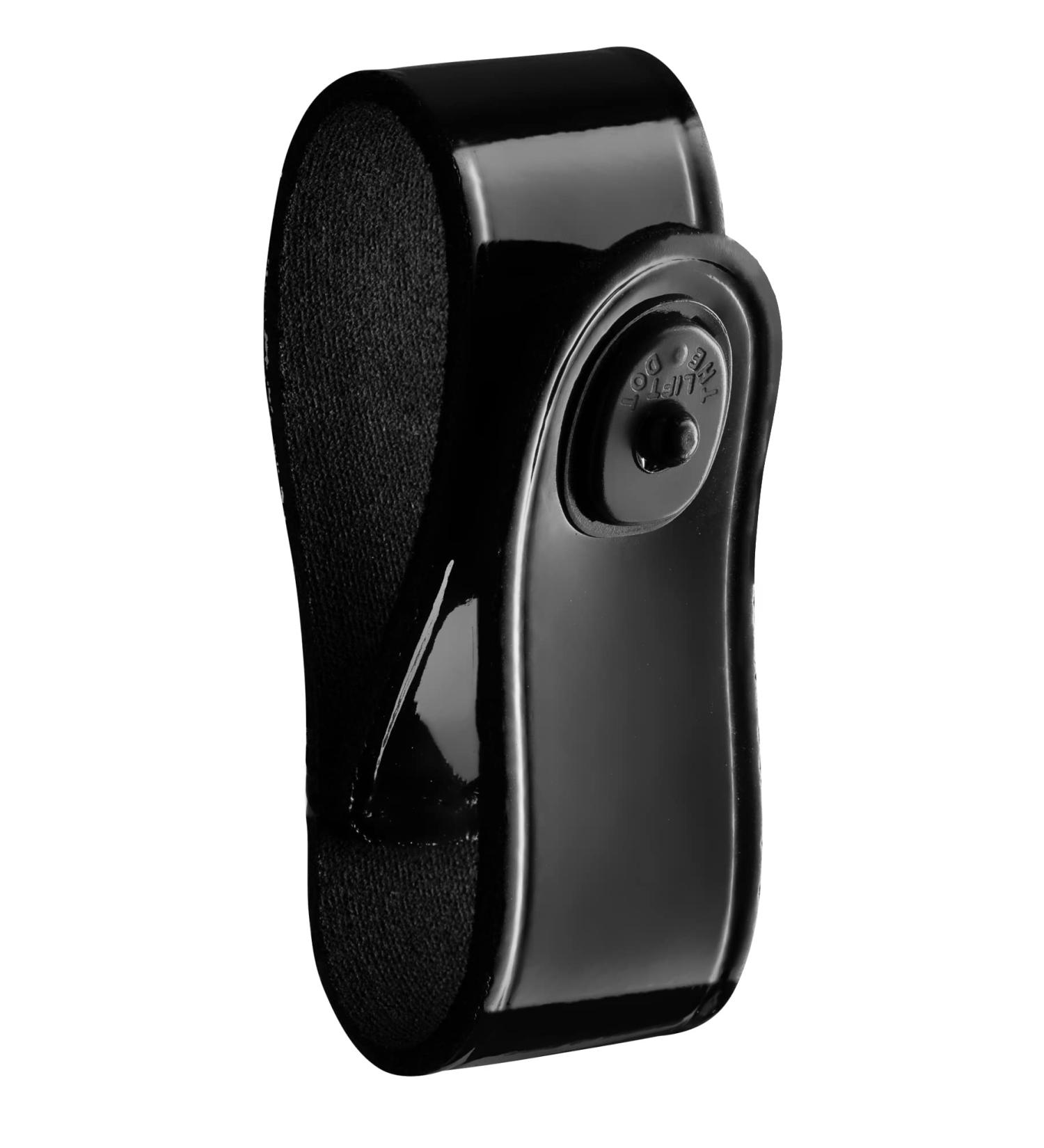 High Gloss Black Leather Handcuff Strap with Safety Snap - Secure Your Restraints in Style - Buy Online on GoSupps.com