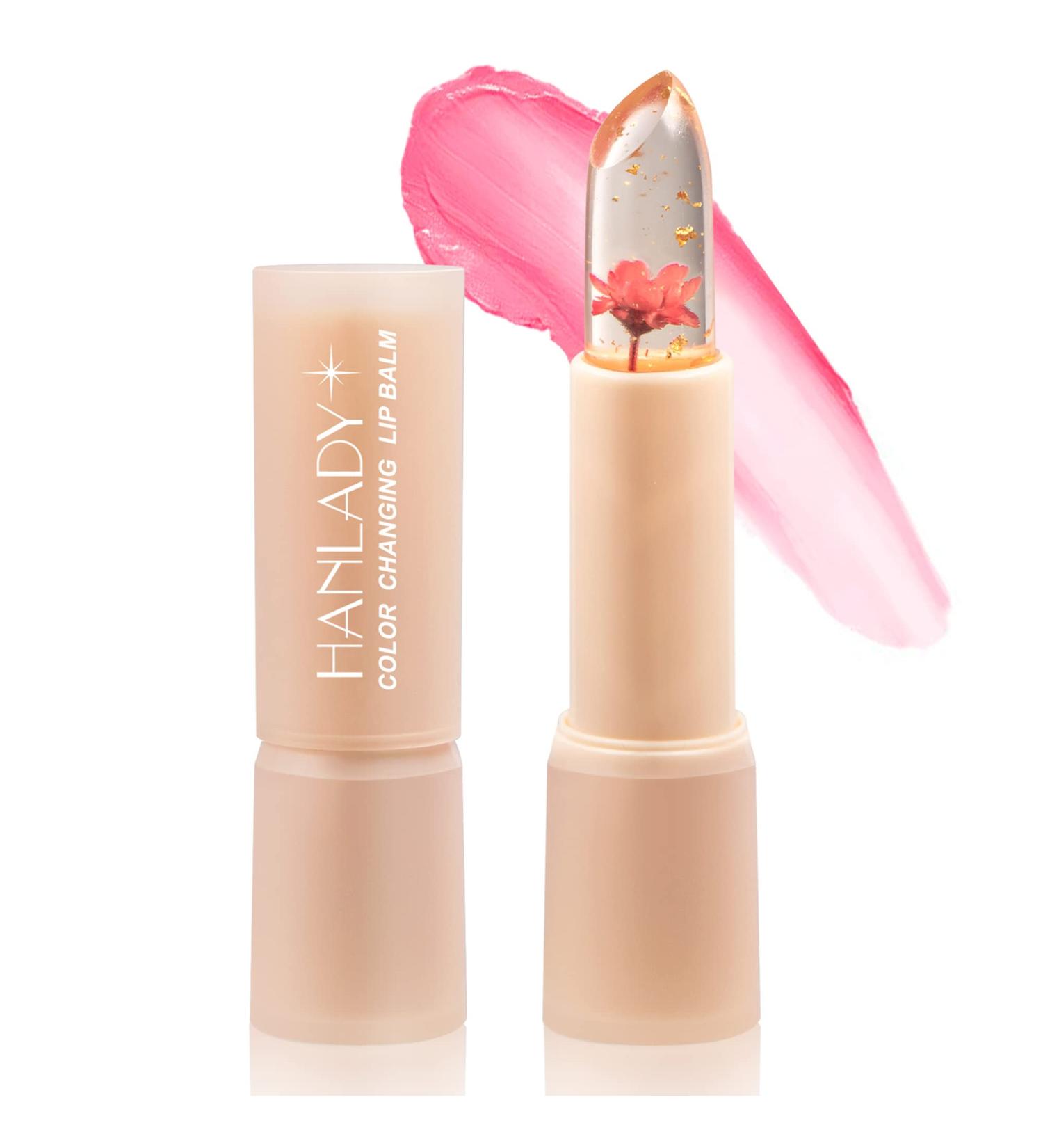 Flower Lip Balm Color Change Clear Lipstick | pH Lip Balm for Pink Shade | Long Lasting & Moisturizing | Vegan Waterproof Lipstick (Pink) - Buy Online on GoSupps.com