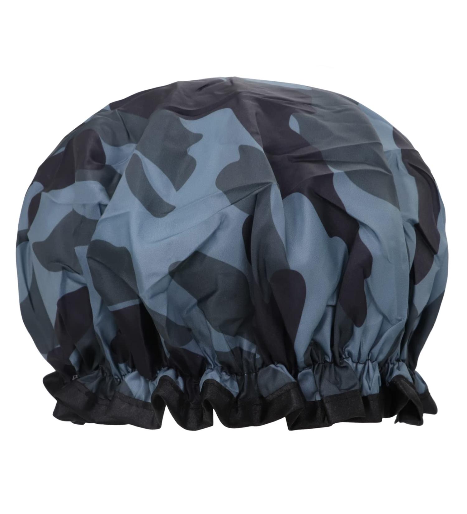 Lakifmo Luxury Double Layer Silky Satin Shower Cap - Waterproof & Reusable - Style 4 - Buy Online on GoSupps.com