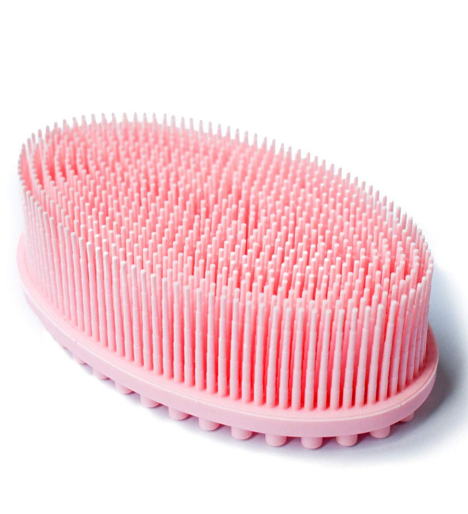 Silicone Body Scrubber & Bath Brush for Gentle Exfoliation - Pink - Buy Online on GoSupps.com