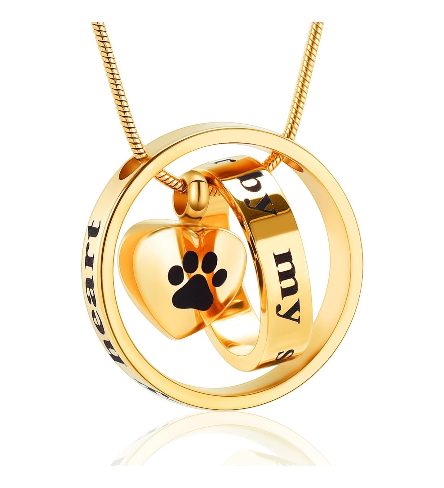 VCCWYQK Urn Pendant for Ashes - Dog/Cat Memorial Necklace Forever in My Heart Keepsake - Buy Online on GoSupps.com