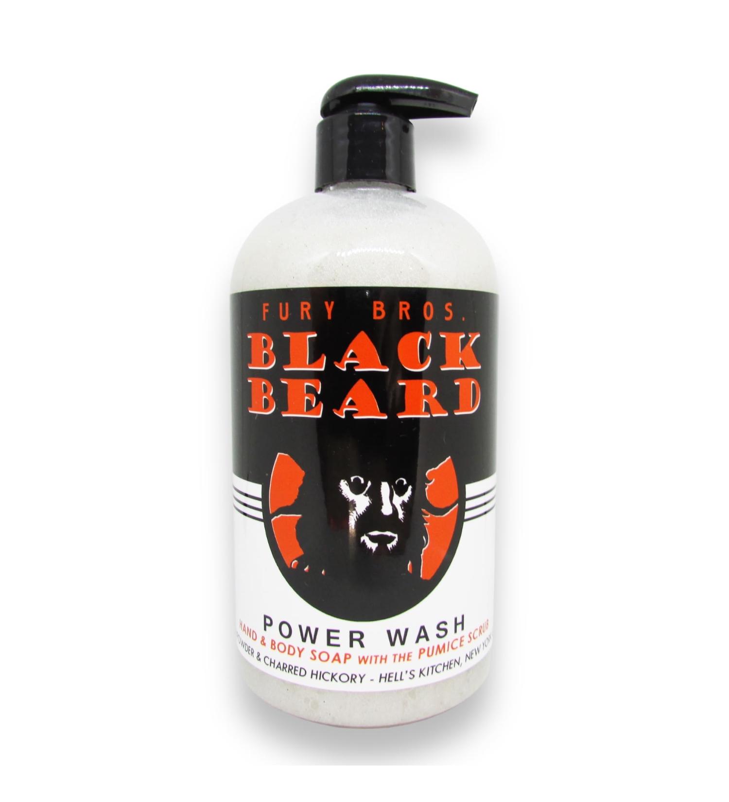 FURY BROS. Premium Power Wash | Black Beard | Gunpowder & Charred Hickory | Hand & Body Wash | Exfoliating Pumice | Moisturizing Aloe Vera | Highly Scented | Made in USA | 16 oz | Dad Men Bath - Buy Online on GoSupps.com