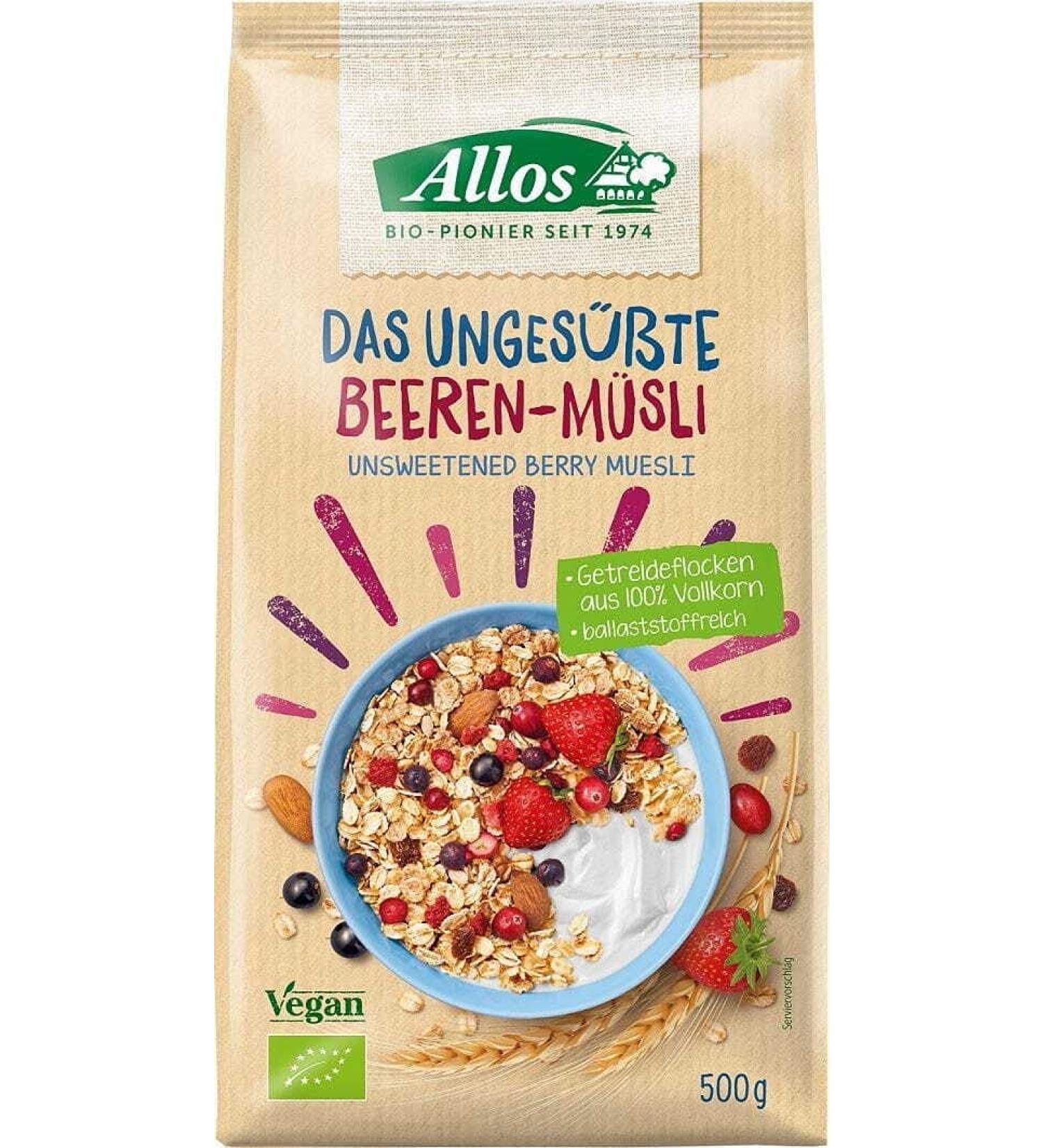 MUESLI with Berry Fruit Without Added Sugar BIO 500 g - ALLOS