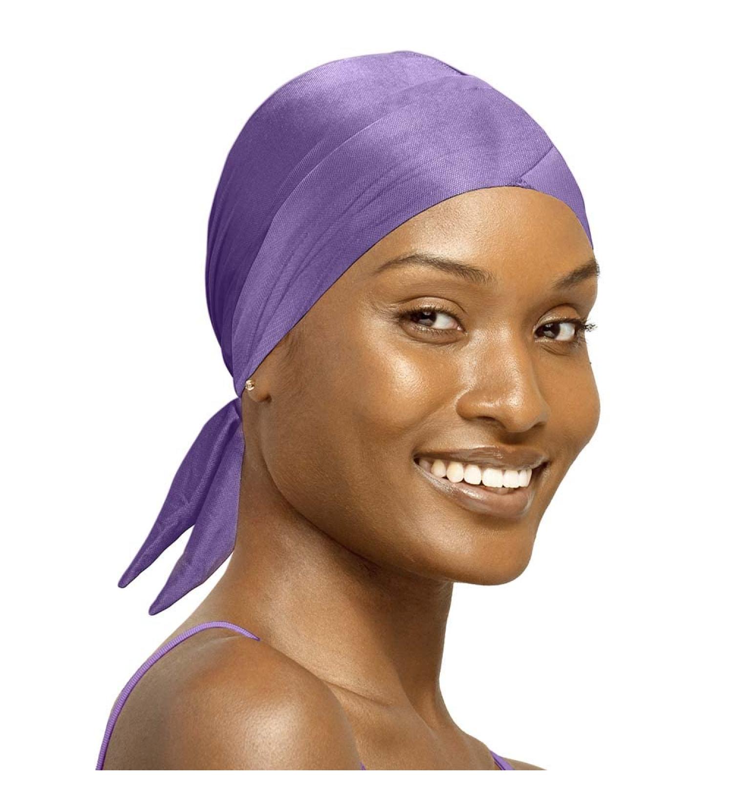 Stay On Satin Lilac Tie Up Wrap - Luxurious Hair Protection - Buy Online on GoSupps.com