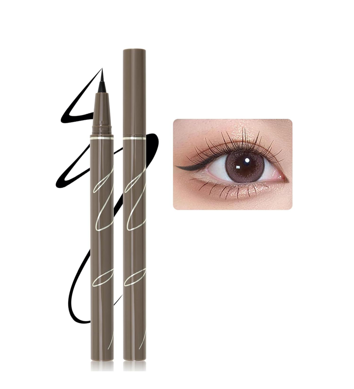 Erinde Black Liquid Eyeliner - High Precision Waterproof Eye Makeup Long-Lasting Quick-Drying Korean Eyeliner Pen #04 Black - Buy Online on GoSupps.com